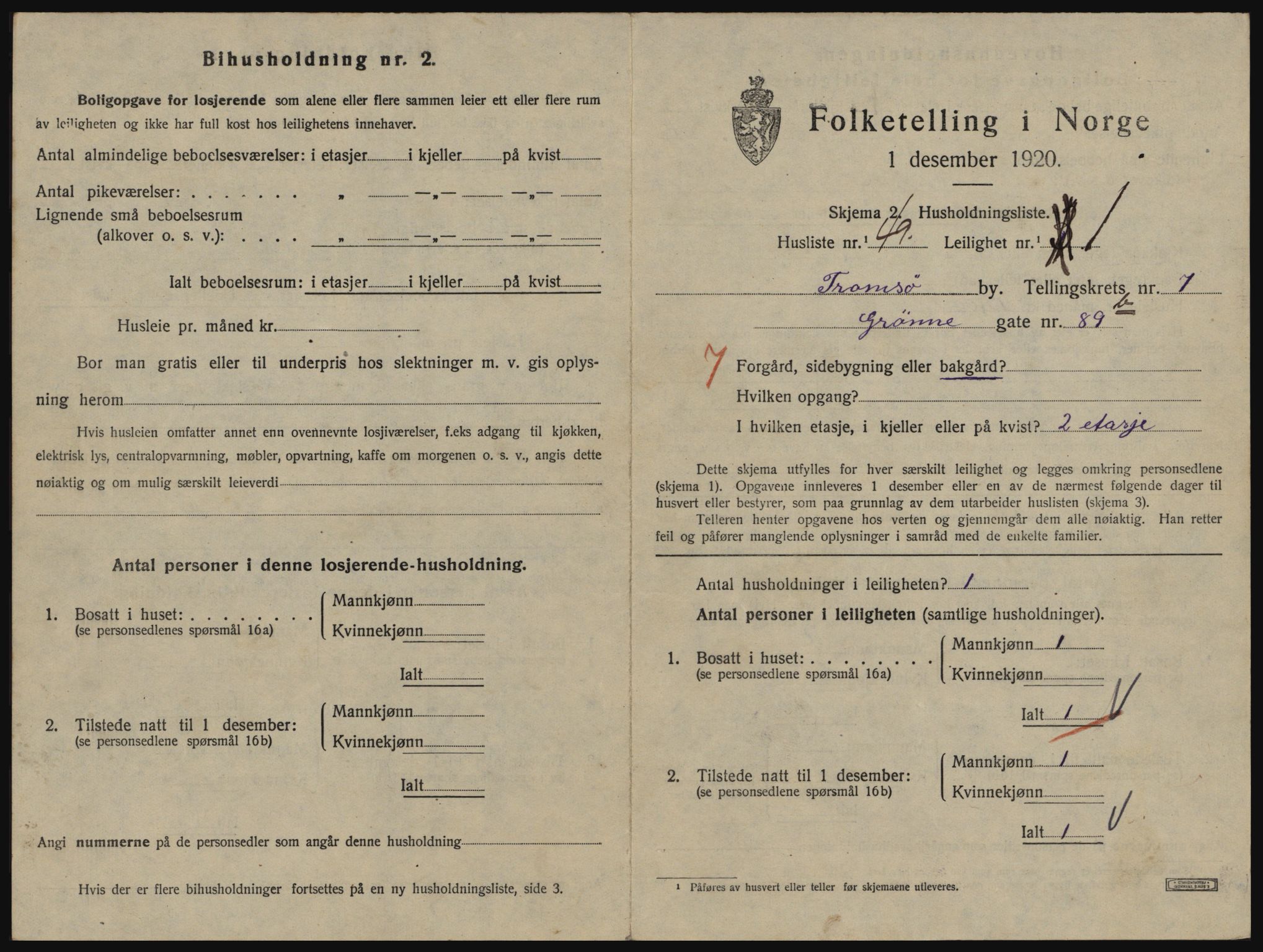 SATØ, 1920 census for Tromsø, 1920, p. 4329