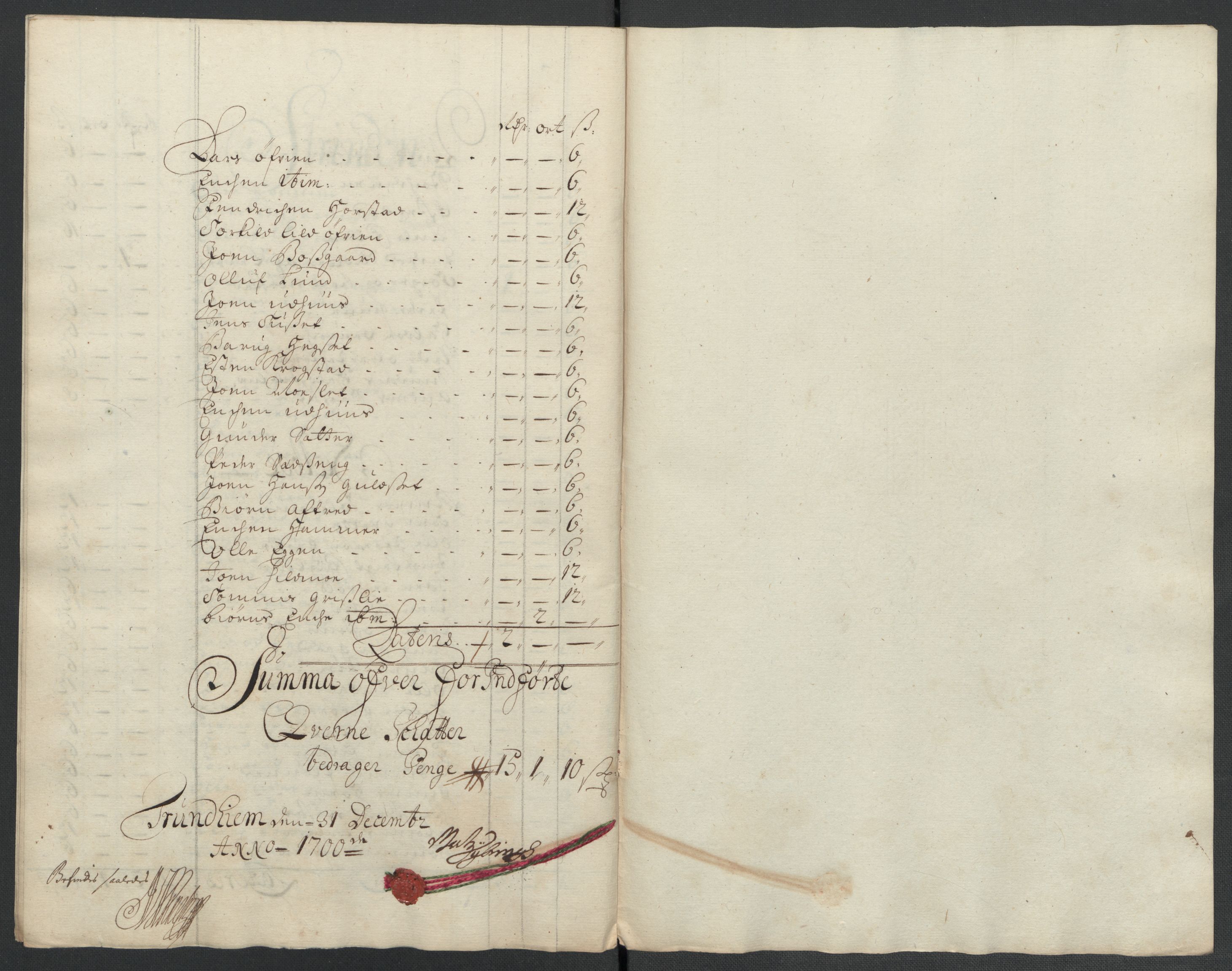 Rentekammeret inntil 1814, Reviderte regnskaper, Fogderegnskap, RA/EA-4092/R61/L4107: Fogderegnskap Strinda og Selbu, 1698-1700, p. 360