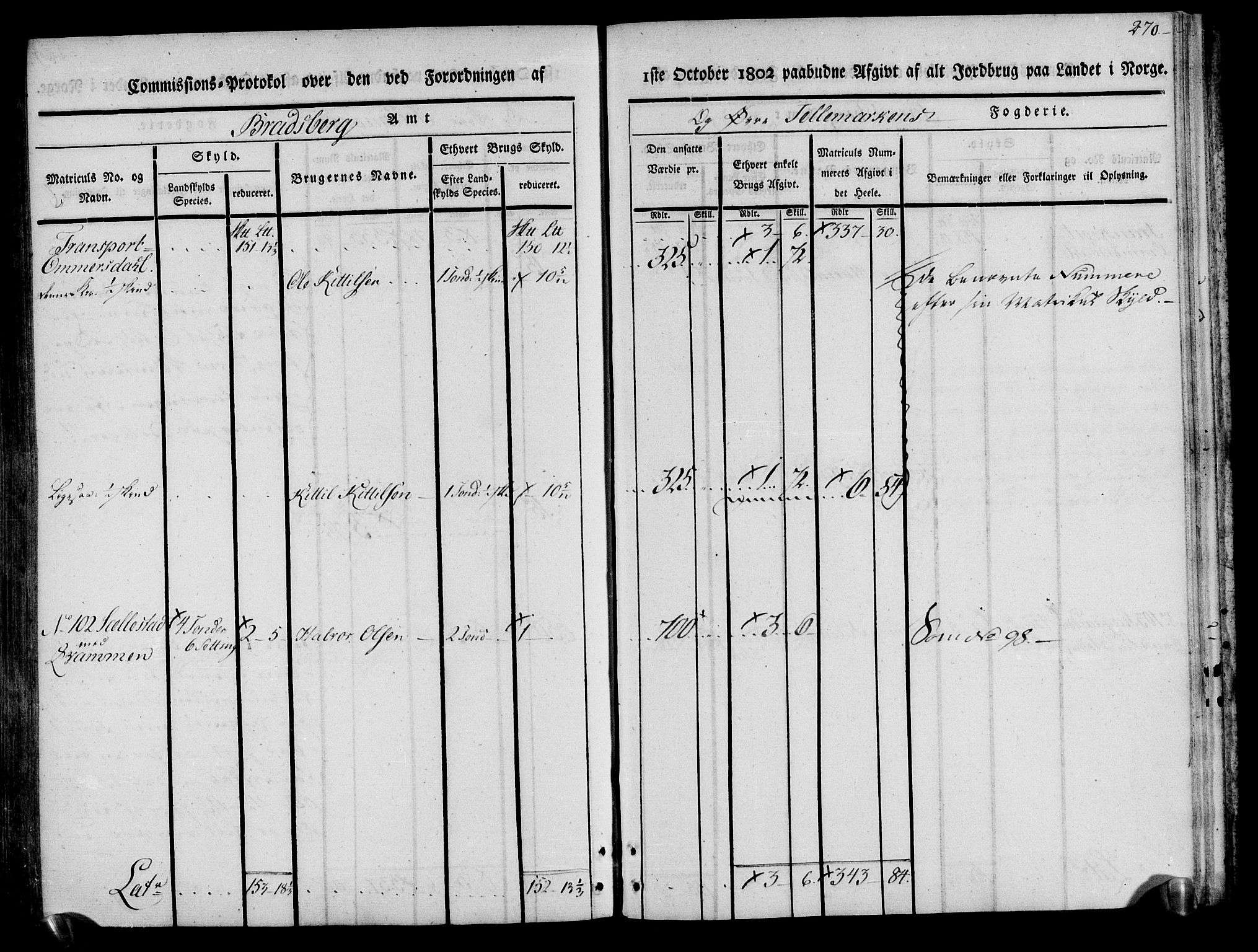 Rentekammeret inntil 1814, Realistisk ordnet avdeling, AV/RA-EA-4070/N/Ne/Nea/L0074: Øvre Telemarken fogderi. Kommisjonsprotokoll for fogderiets østre del - Tinn, Hjartdal og Seljord prestegjeld., 1803, p. 271