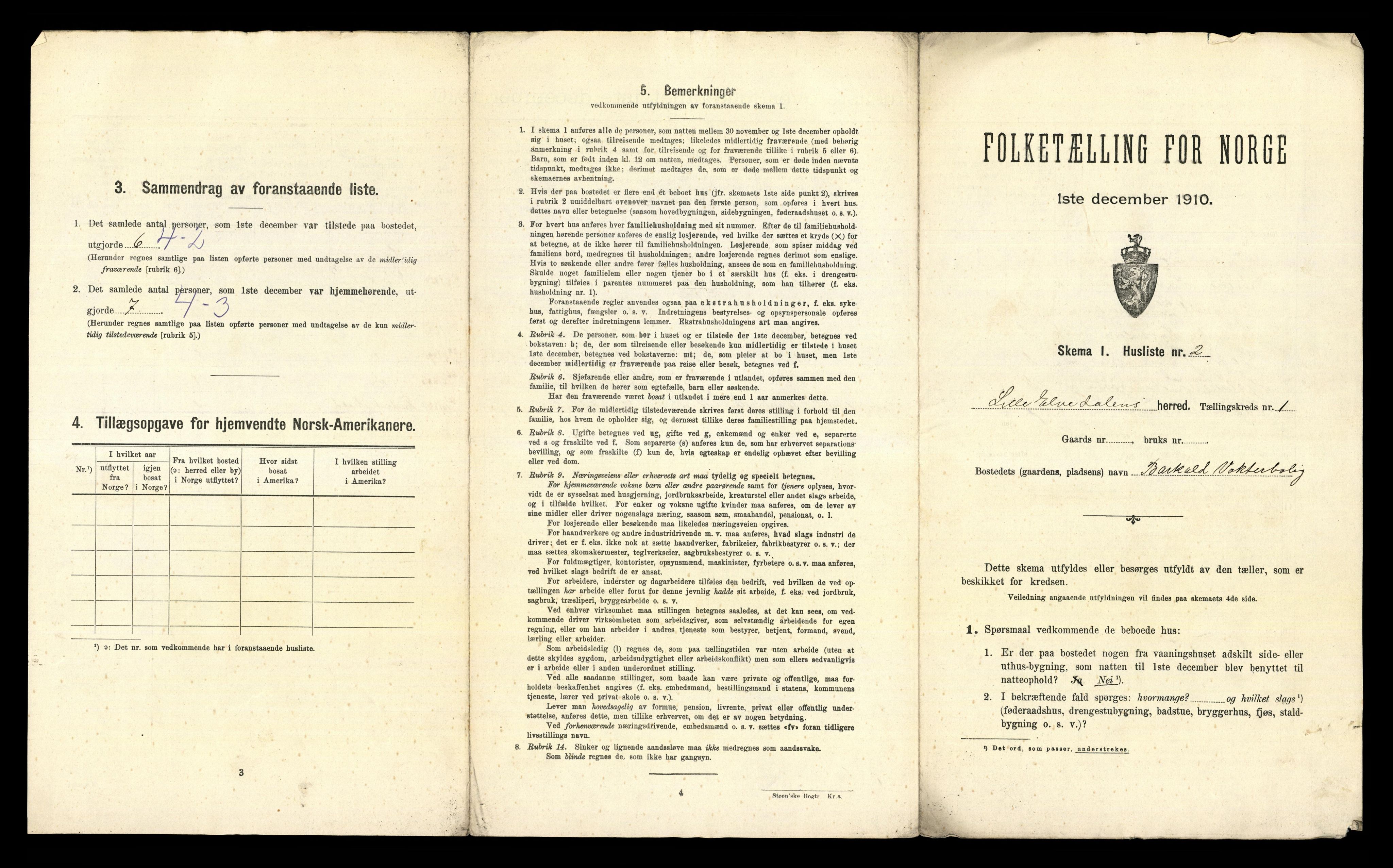 RA, 1910 census for Lille Elvedalen, 1910, p. 61