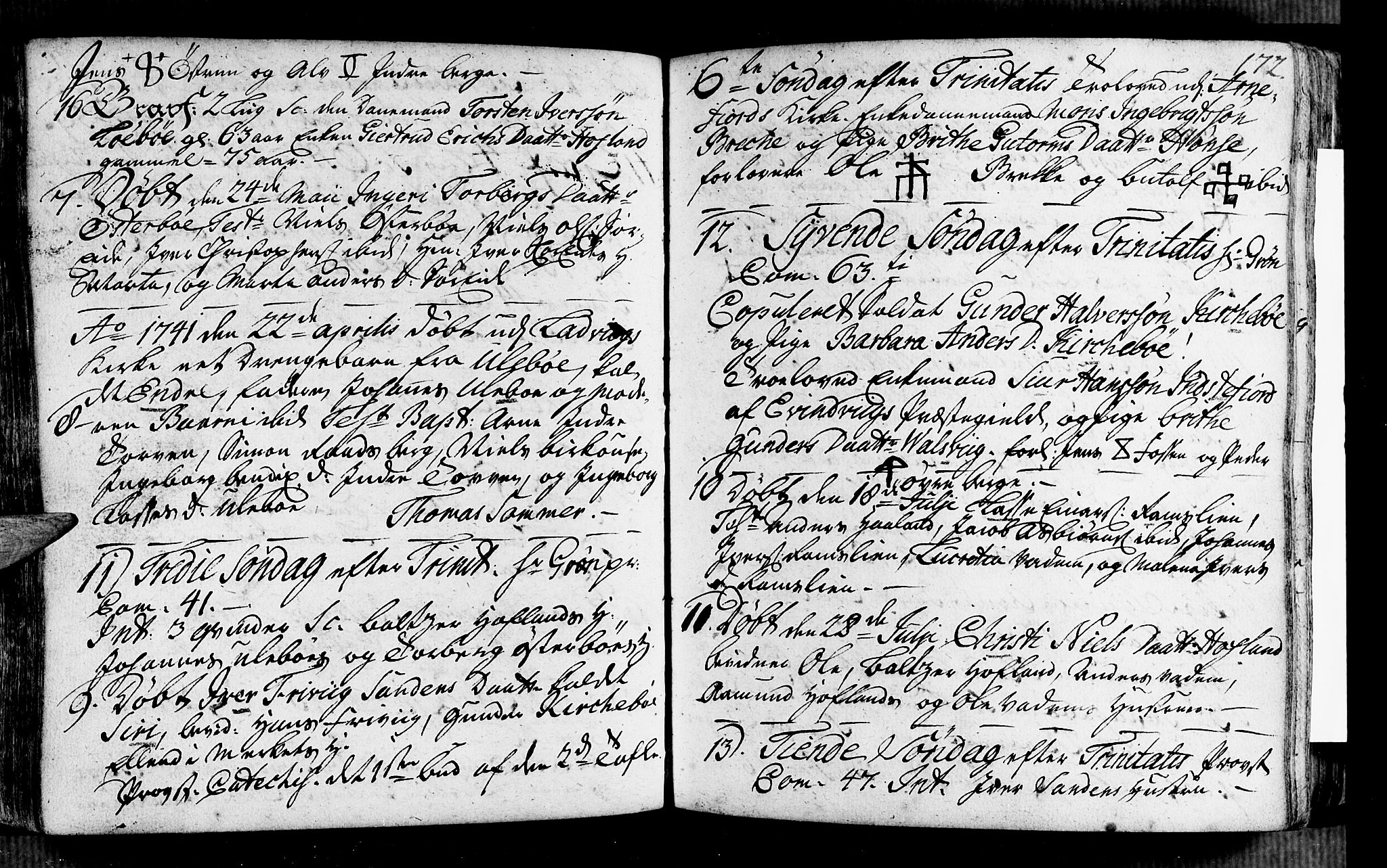 Vik sokneprestembete, SAB/A-81501: Parish register (official) no. A 2 /3, 1740-1755, p. 172