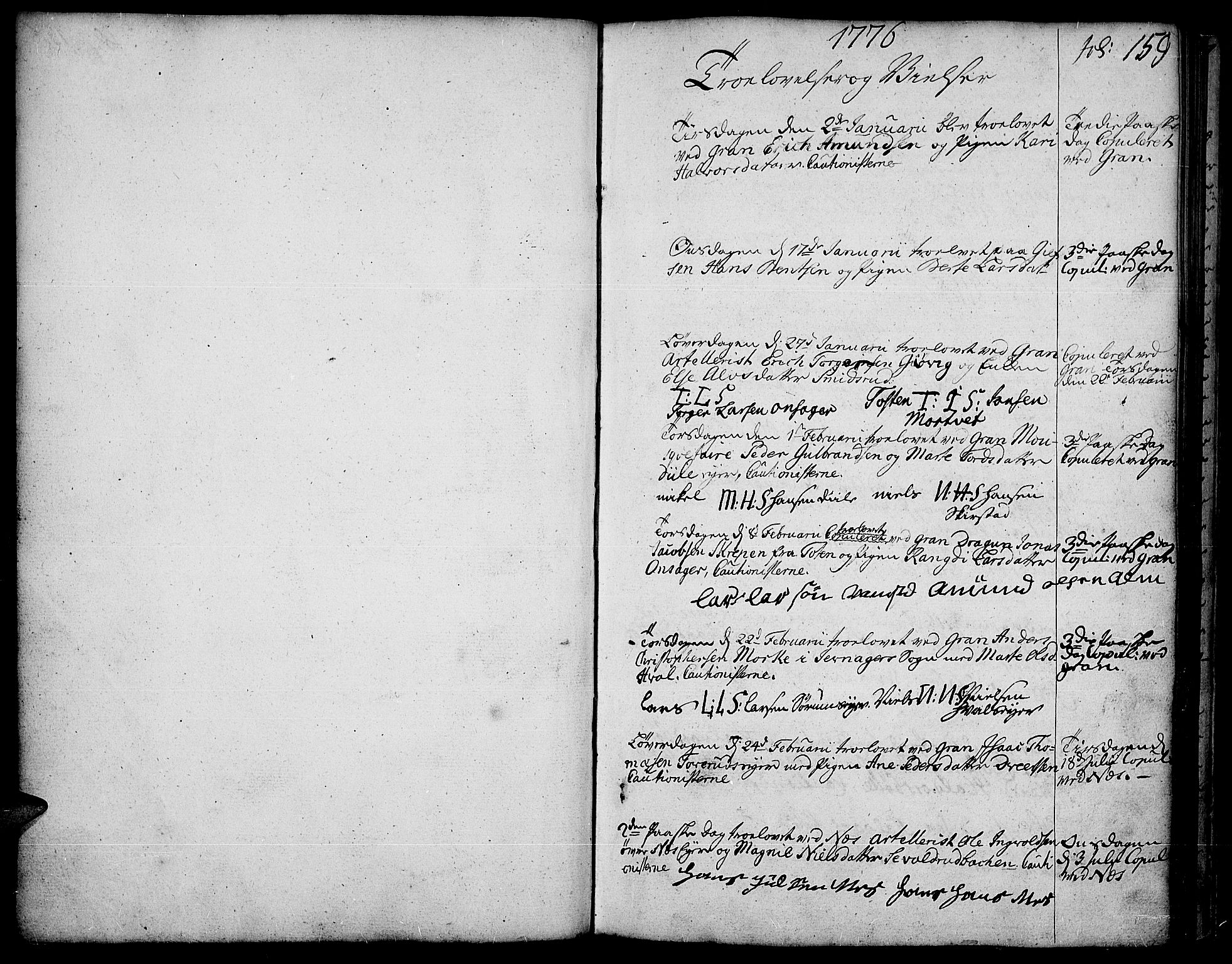Gran prestekontor, SAH/PREST-112/H/Ha/Haa/L0005: Parish register (official) no. 5, 1776-1788, p. 159