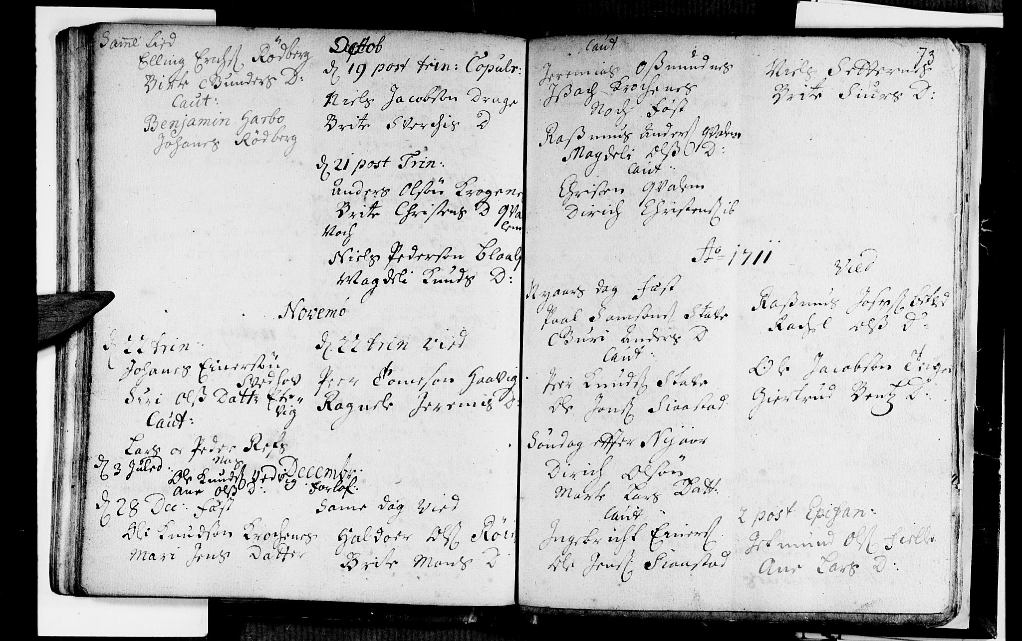 Selje sokneprestembete, SAB/A-99938/H/Ha/Haa/Haaa: Parish register (official) no. A 2, 1704-1715, p. 73