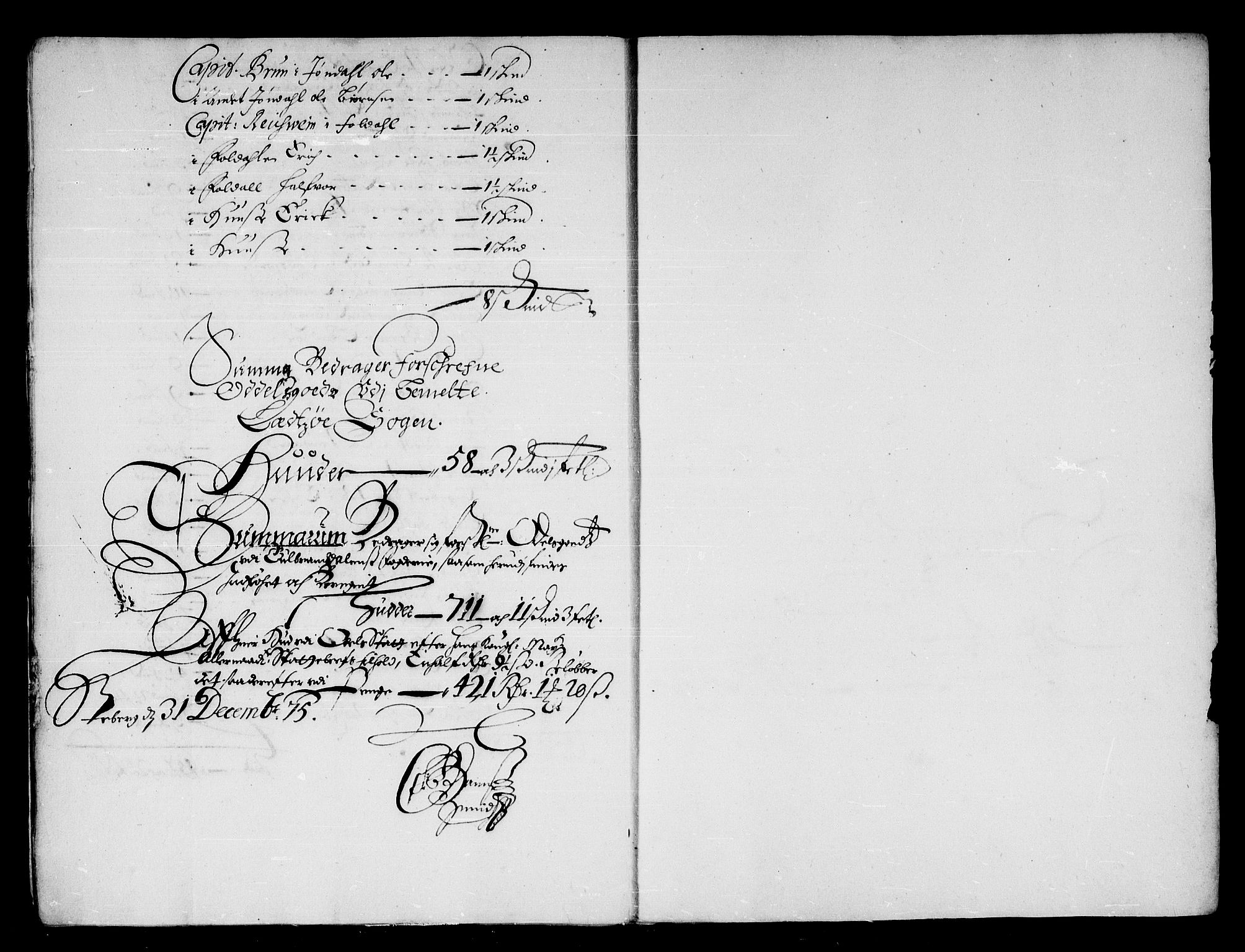 Rentekammeret inntil 1814, Reviderte regnskaper, Stiftamtstueregnskaper, Landkommissariatet på Akershus og Akershus stiftamt, RA/EA-5869/R/Rb/L0104: Akershus stiftamt, 1675