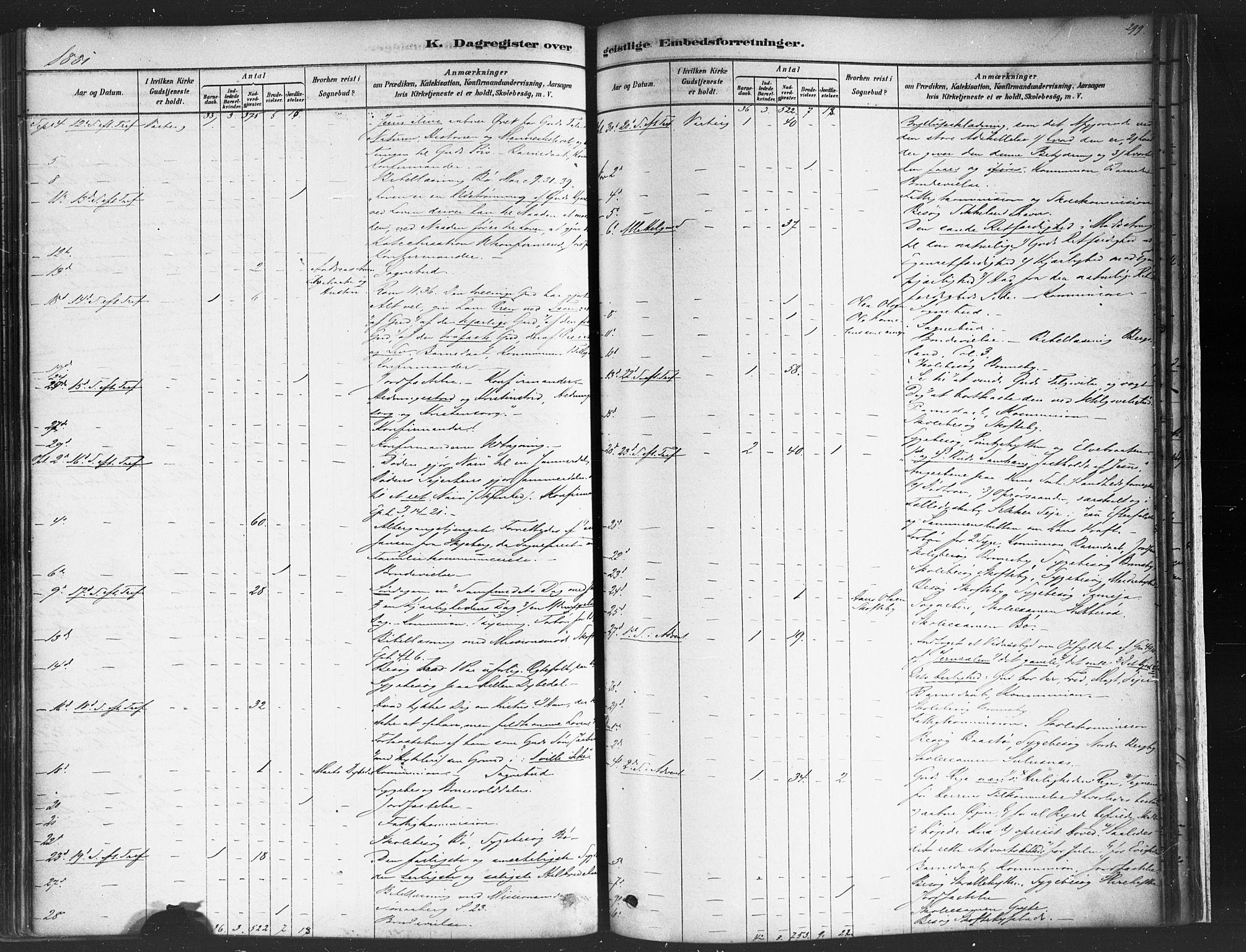 Varteig prestekontor Kirkebøker, SAO/A-10447a/F/Fa/L0002: Parish register (official) no. 2, 1878-1899, p. 299