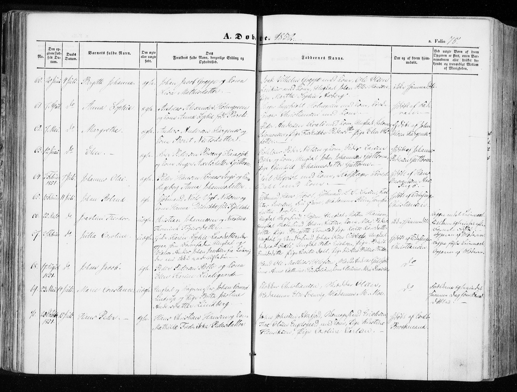 Hammerfest sokneprestkontor, SATØ/S-1347/H/Ha/L0004.kirke: Parish register (official) no. 4, 1843-1856, p. 75