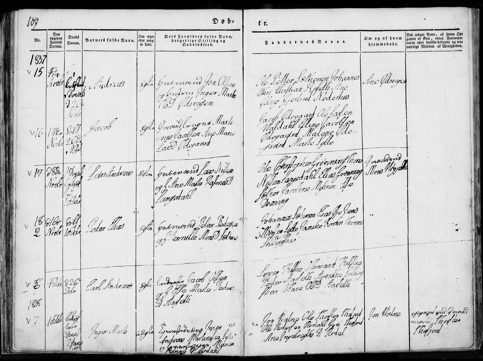 Ministerialprotokoller, klokkerbøker og fødselsregistre - Møre og Romsdal, AV/SAT-A-1454/519/L0247: Parish register (official) no. 519A06, 1827-1846, p. 109