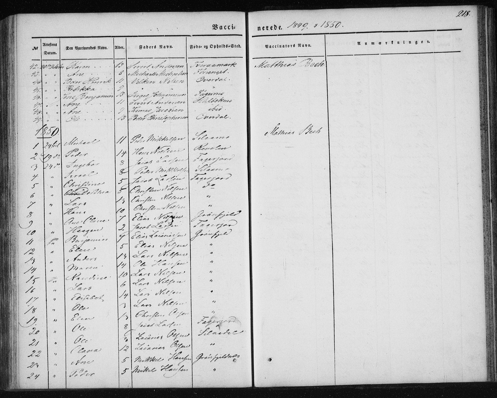 Ministerialprotokoller, klokkerbøker og fødselsregistre - Nordland, SAT/A-1459/827/L0391: Parish register (official) no. 827A03, 1842-1852, p. 218