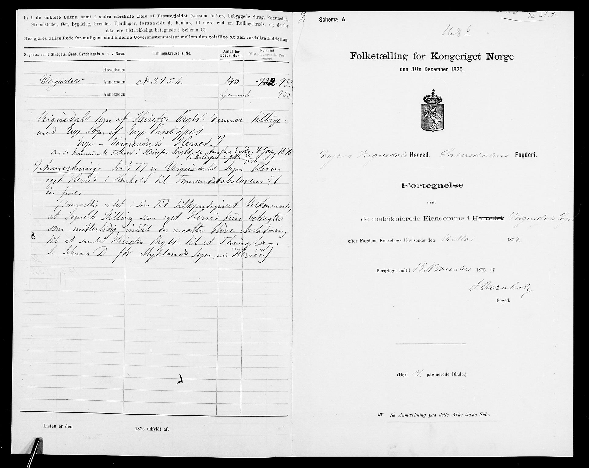 SAK, 1875 census for 0933P Herefoss, 1875, p. 194