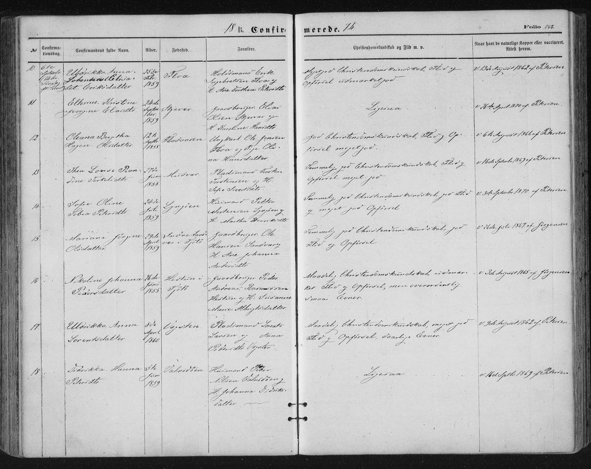 Ministerialprotokoller, klokkerbøker og fødselsregistre - Nordland, SAT/A-1459/816/L0241: Parish register (official) no. 816A07, 1870-1885, p. 143