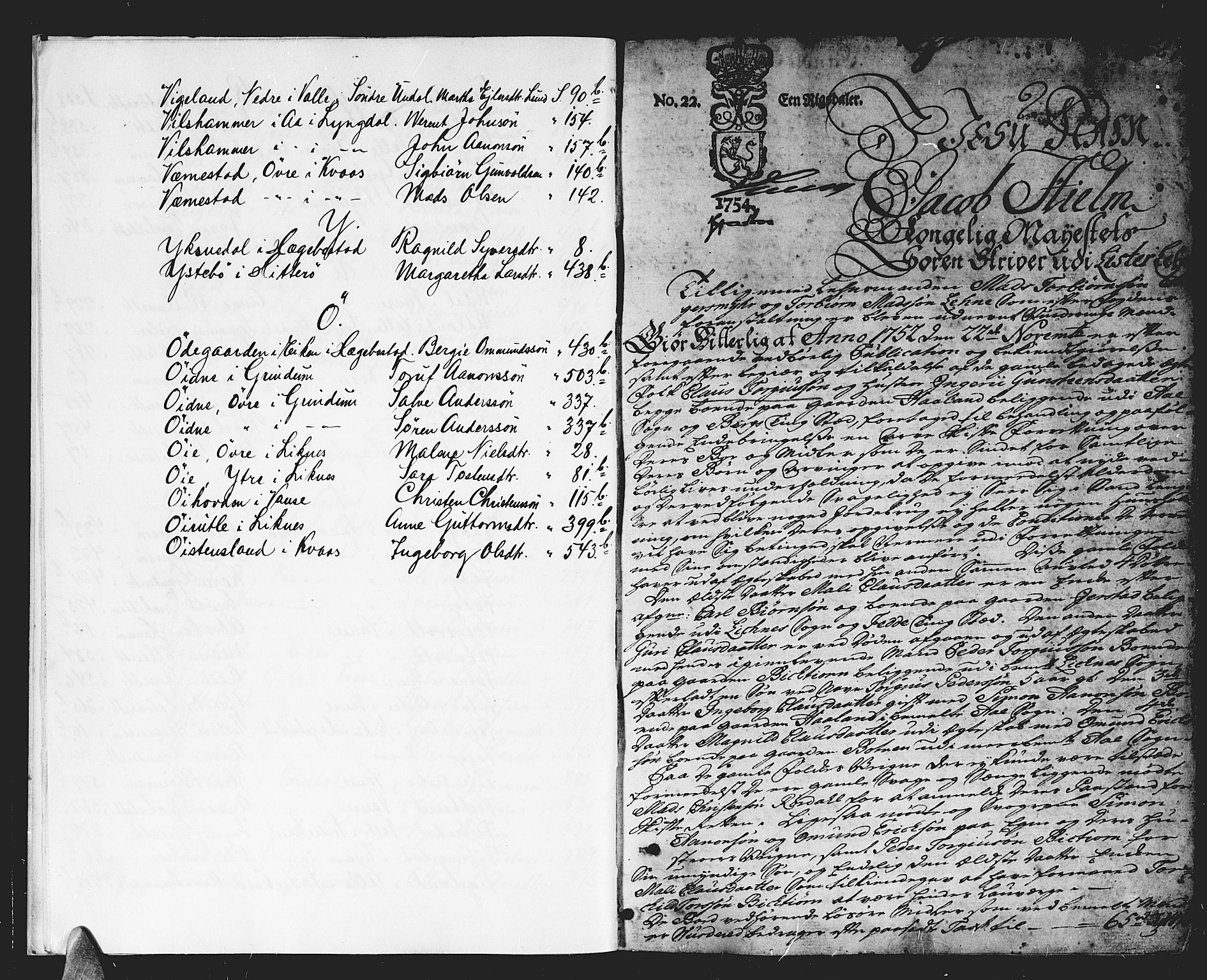Lister sorenskriveri, AV/SAK-1221-0003/H/Hc/L0033: Skifteprotokoll nr 31 med register, 1752-1754, p. 0b-1a