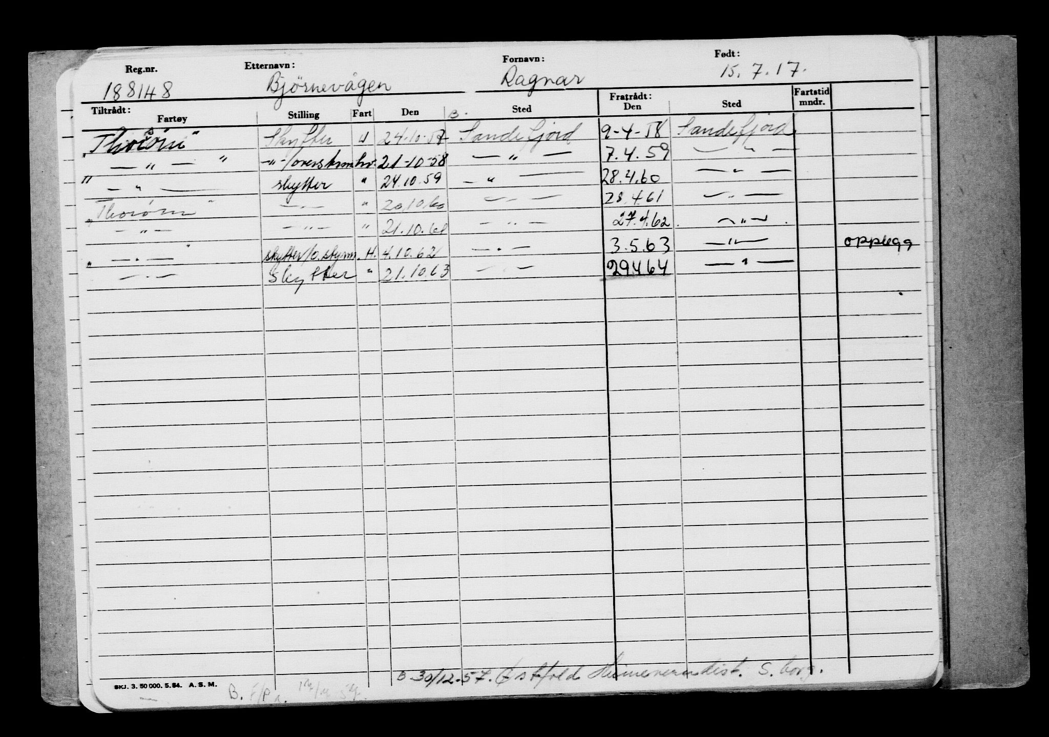 Direktoratet for sjømenn, AV/RA-S-3545/G/Gb/L0150: Hovedkort, 1917, p. 281