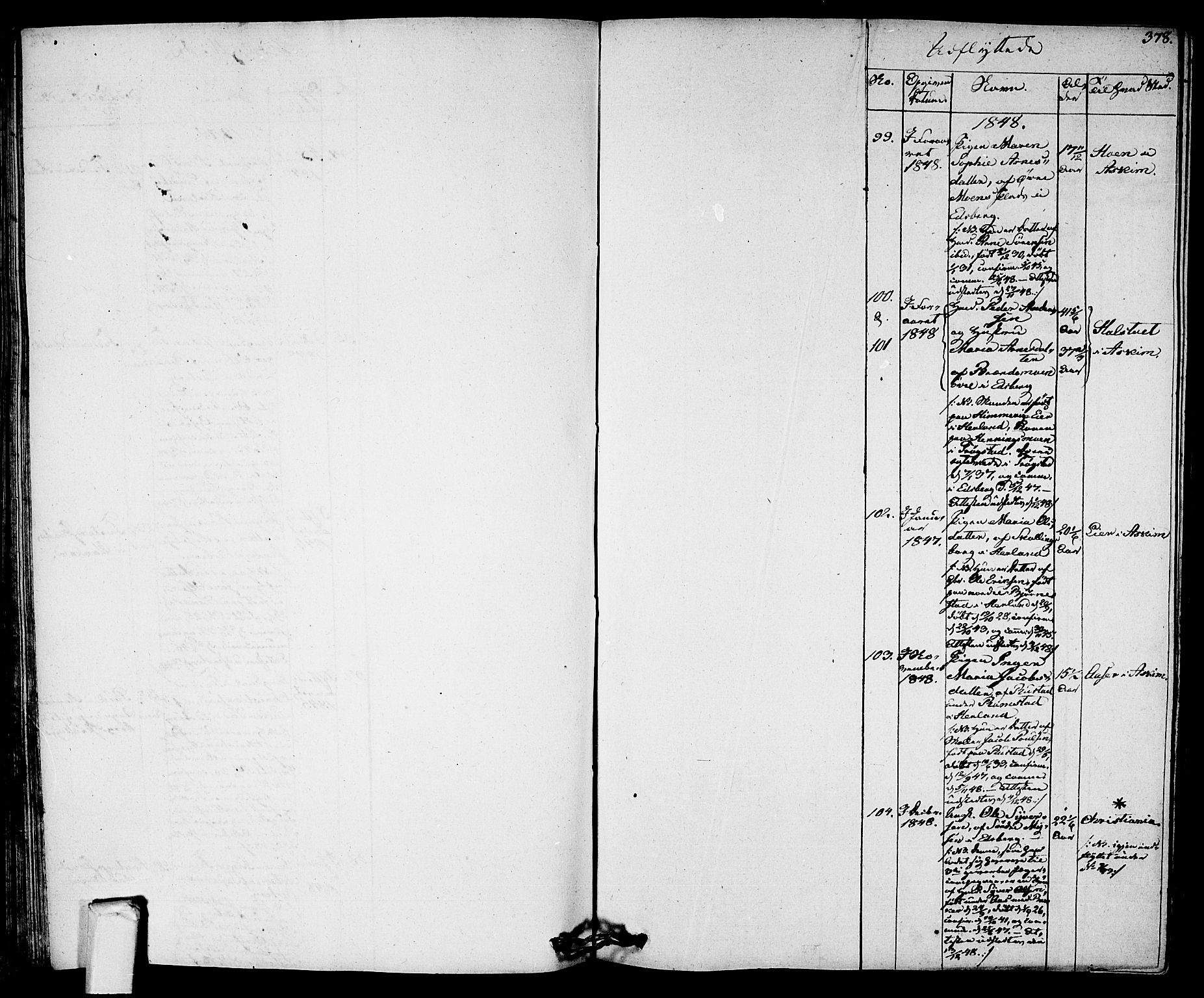 Eidsberg prestekontor Kirkebøker, AV/SAO-A-10905/F/Fa/L0008: Parish register (official) no. I 8, 1832-1848, p. 378