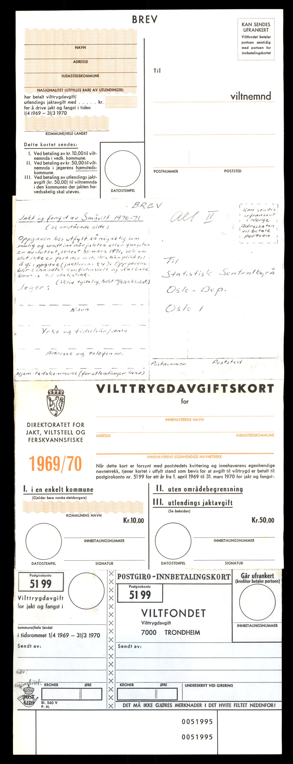 Direktoratet for naturforvaltning, AV/SAT-A-5209/4/D/De/L0102: Oppsyn, oppgaveplikt, 1965-1975, p. 138