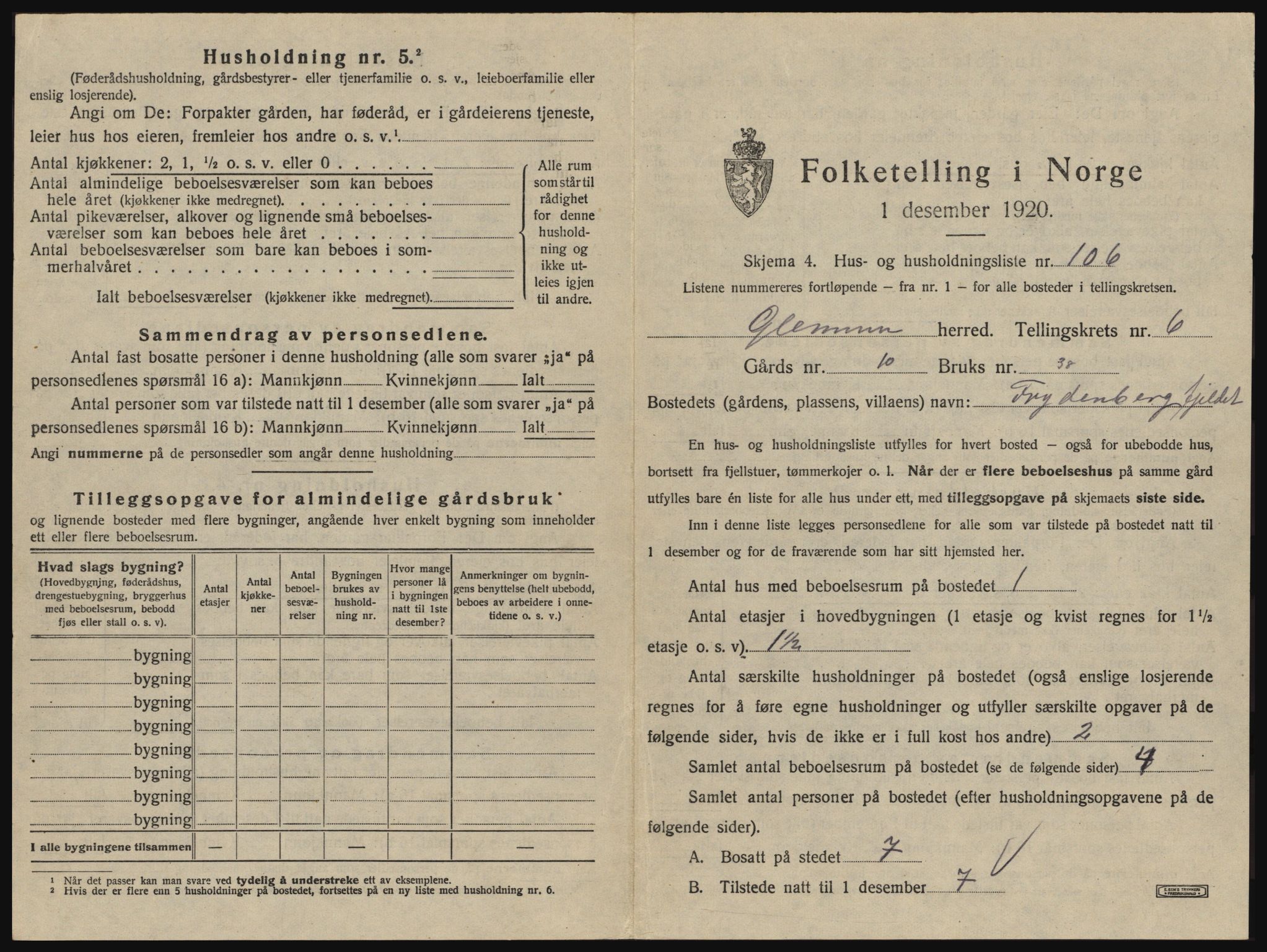 SAO, 1920 census for Glemmen, 1920, p. 2369