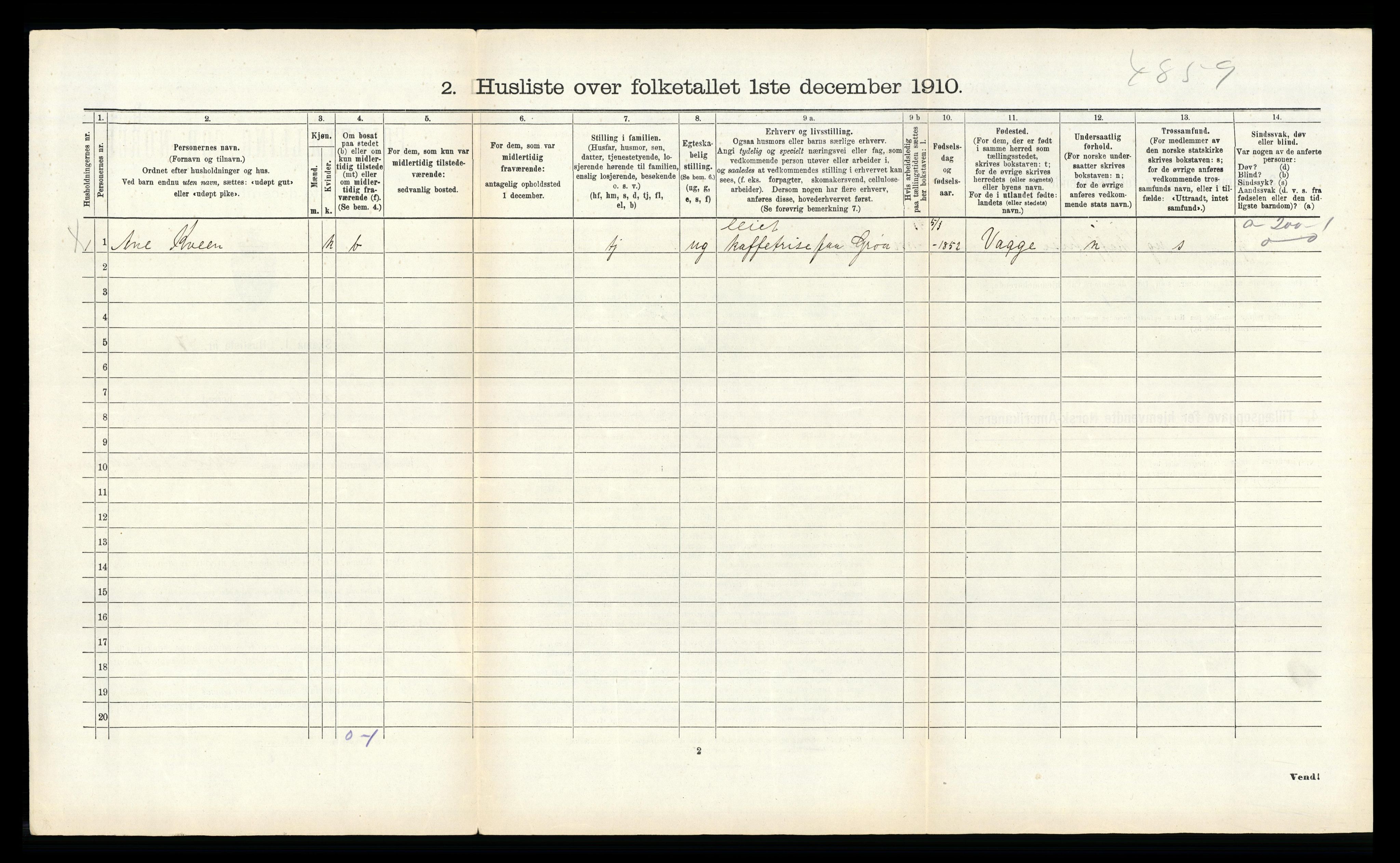 RA, 1910 census for Sunndal, 1910, p. 332