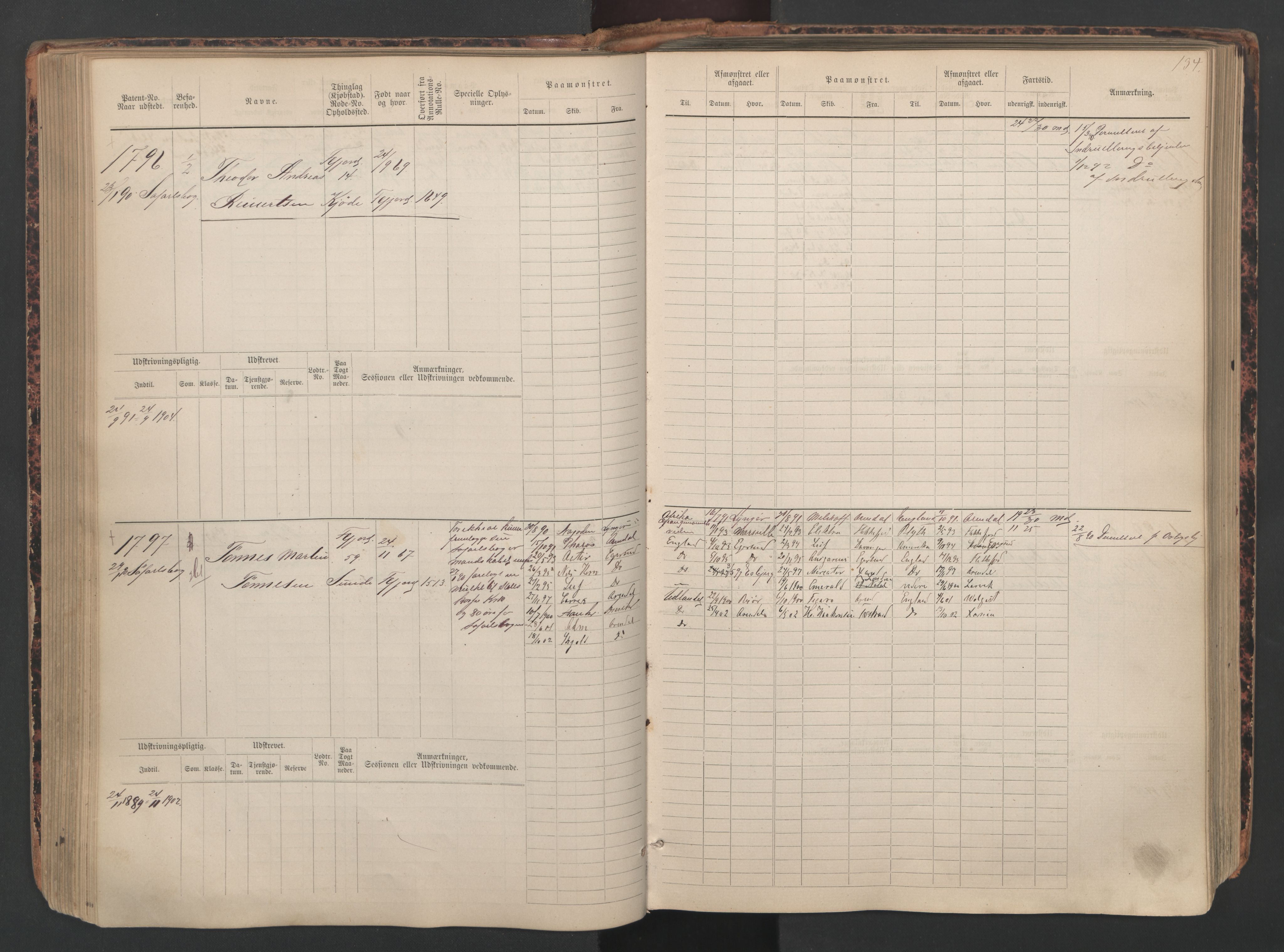 Flekkefjord mønstringskrets, AV/SAK-2031-0018/F/Fb/L0010: Hovedrulle nr 1534-2329, Æ-7, 1884-1948, p. 136