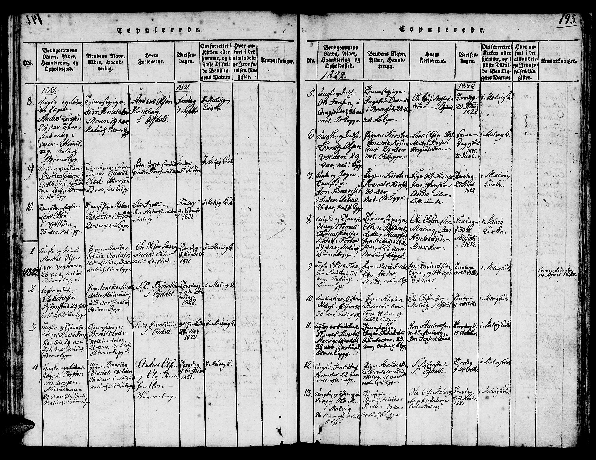 Ministerialprotokoller, klokkerbøker og fødselsregistre - Sør-Trøndelag, SAT/A-1456/616/L0420: Parish register (copy) no. 616C03, 1817-1835, p. 193