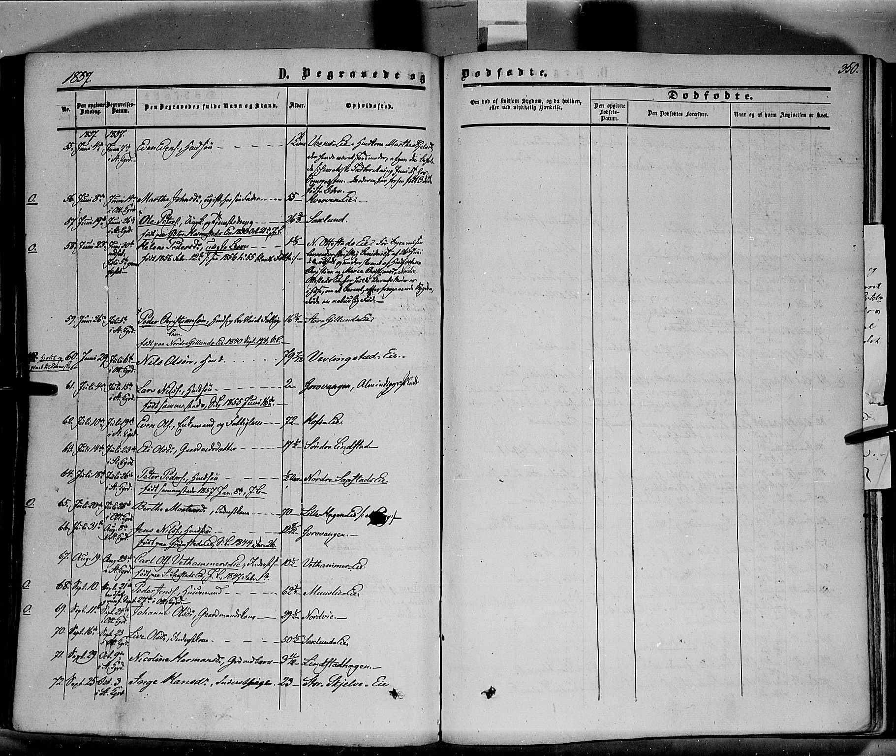 Stange prestekontor, AV/SAH-PREST-002/K/L0012: Parish register (official) no. 12, 1852-1862, p. 350