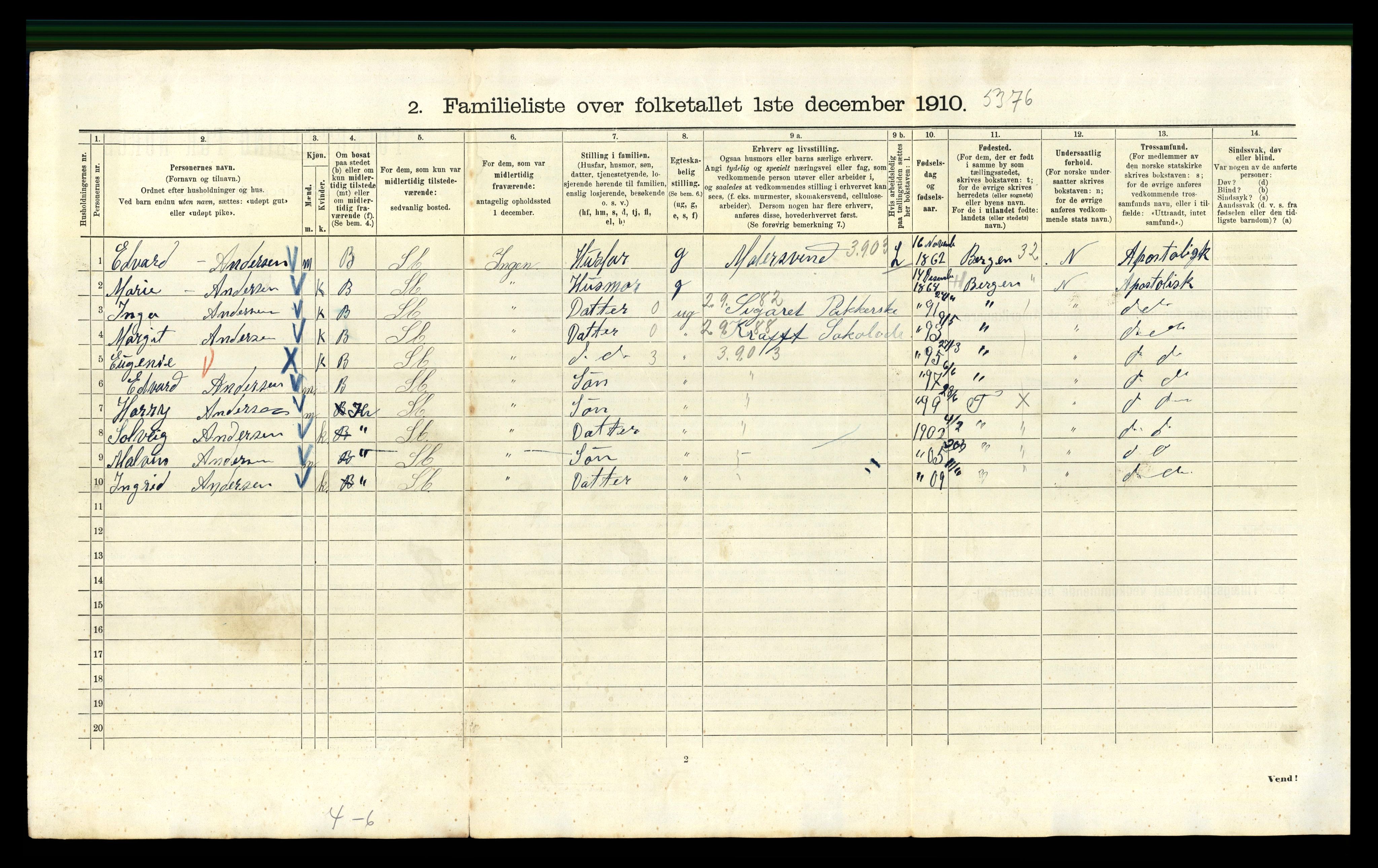 RA, 1910 census for Kristiania, 1910, p. 9932