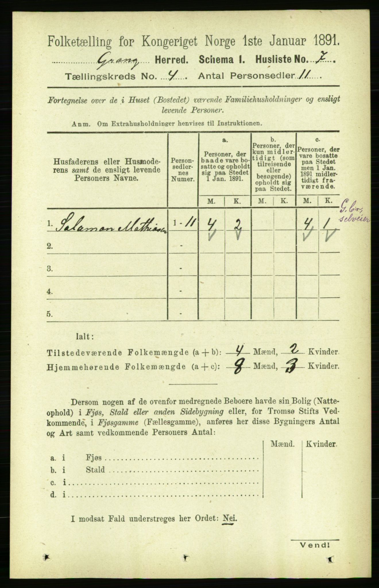 RA, 1891 census for 1742 Grong, 1891, p. 1448