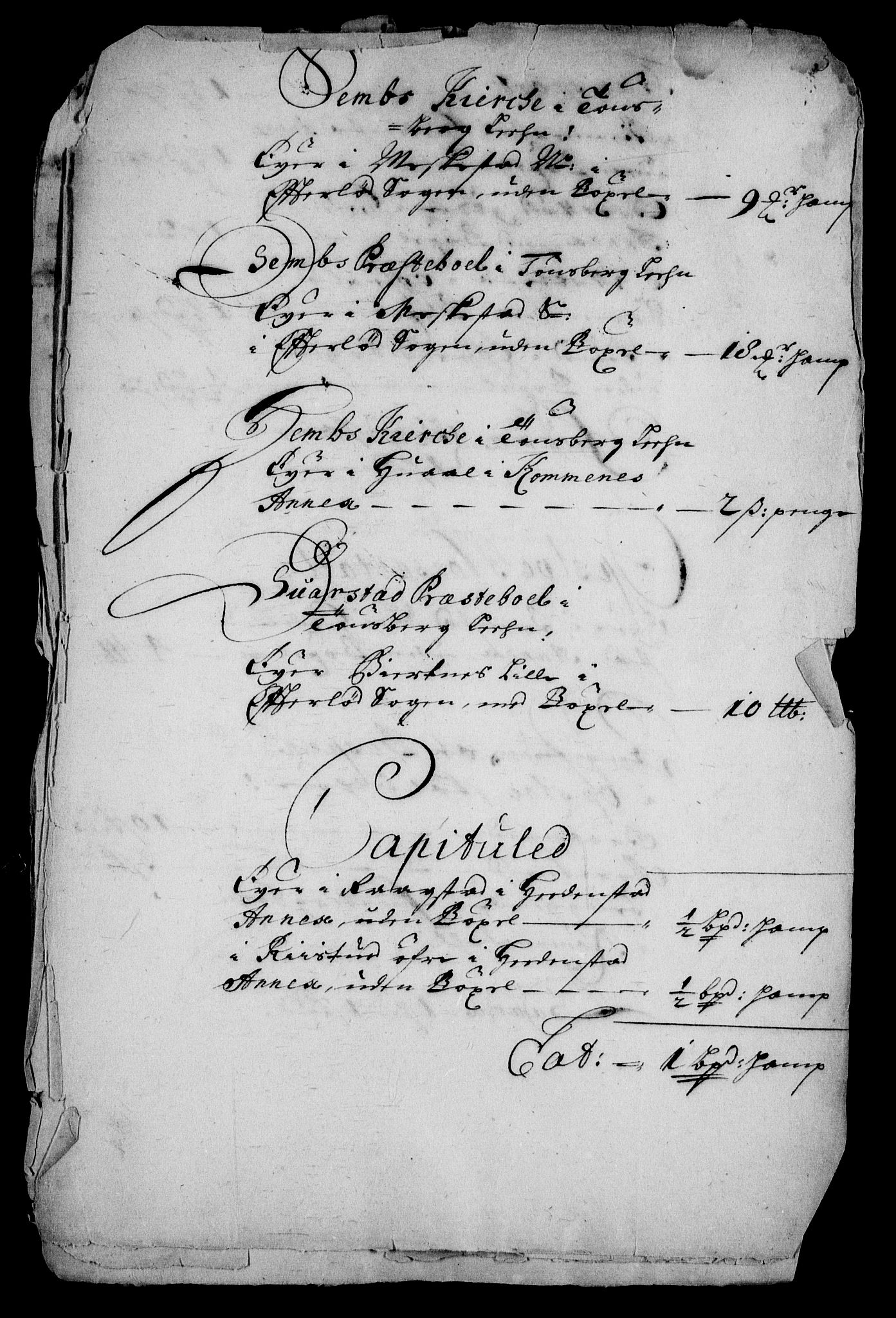 Rentekammeret inntil 1814, Realistisk ordnet avdeling, AV/RA-EA-4070/Fc/Fca/L0001/0005: [Ca I]  Akershus stift / Jordebok over kirke- og prestebordsgods i Akershus stift, 1687