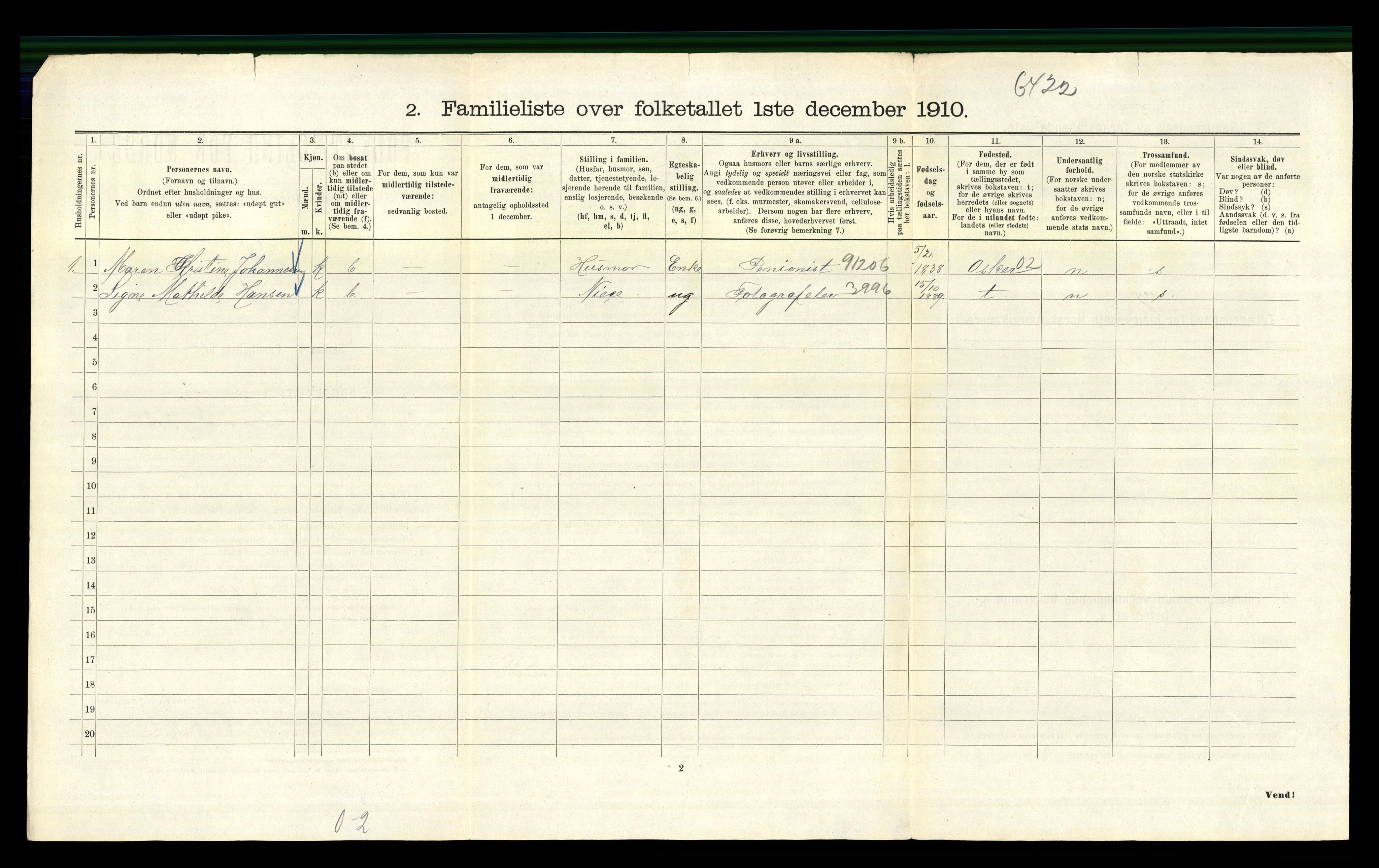 RA, 1910 census for Kristiania, 1910, p. 7654