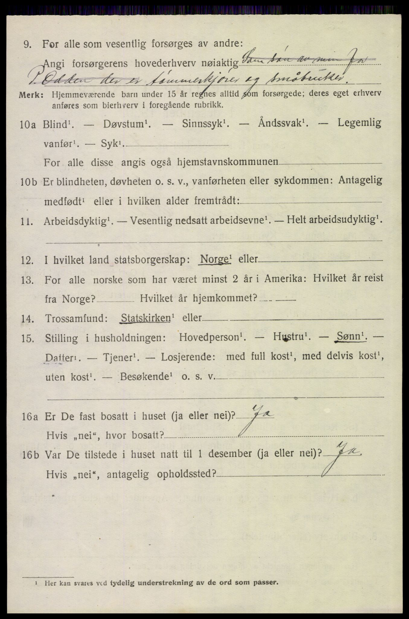SAH, 1920 census for Trysil, 1920, p. 15710