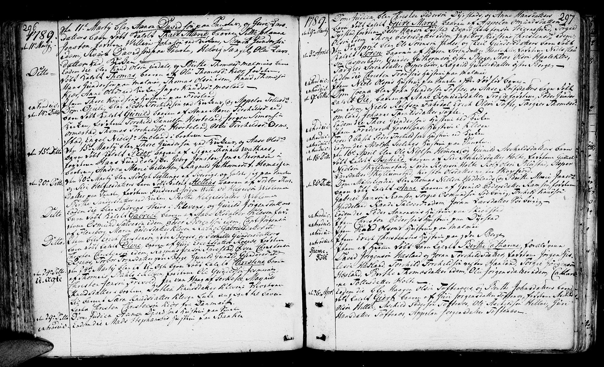 Mandal sokneprestkontor, SAK/1111-0030/F/Fa/Faa/L0003: Parish register (official) no. A 3, 1748-1794, p. 296-297