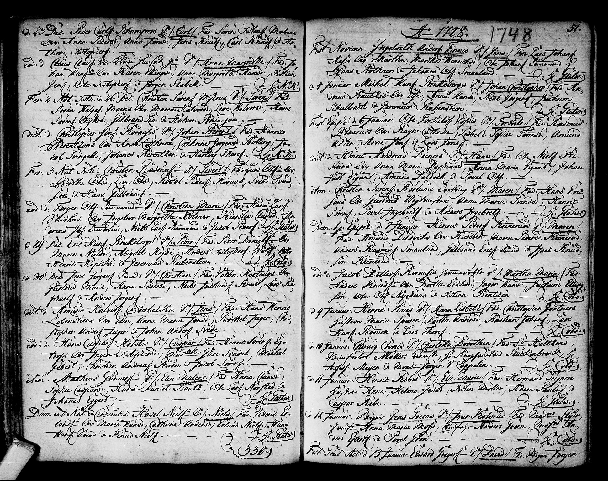 Kongsberg kirkebøker, SAKO/A-22/F/Fa/L0003: Parish register (official) no. I 3, 1744-1755, p. 51