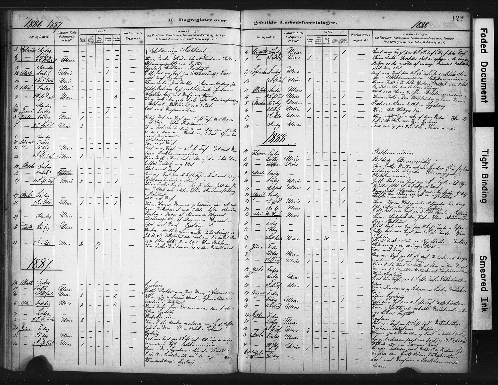 Torvastad sokneprestkontor, SAST/A -101857/H/Ha/Haa/L0016: Parish register (official) no. A 15, 1883-1903, p. 122