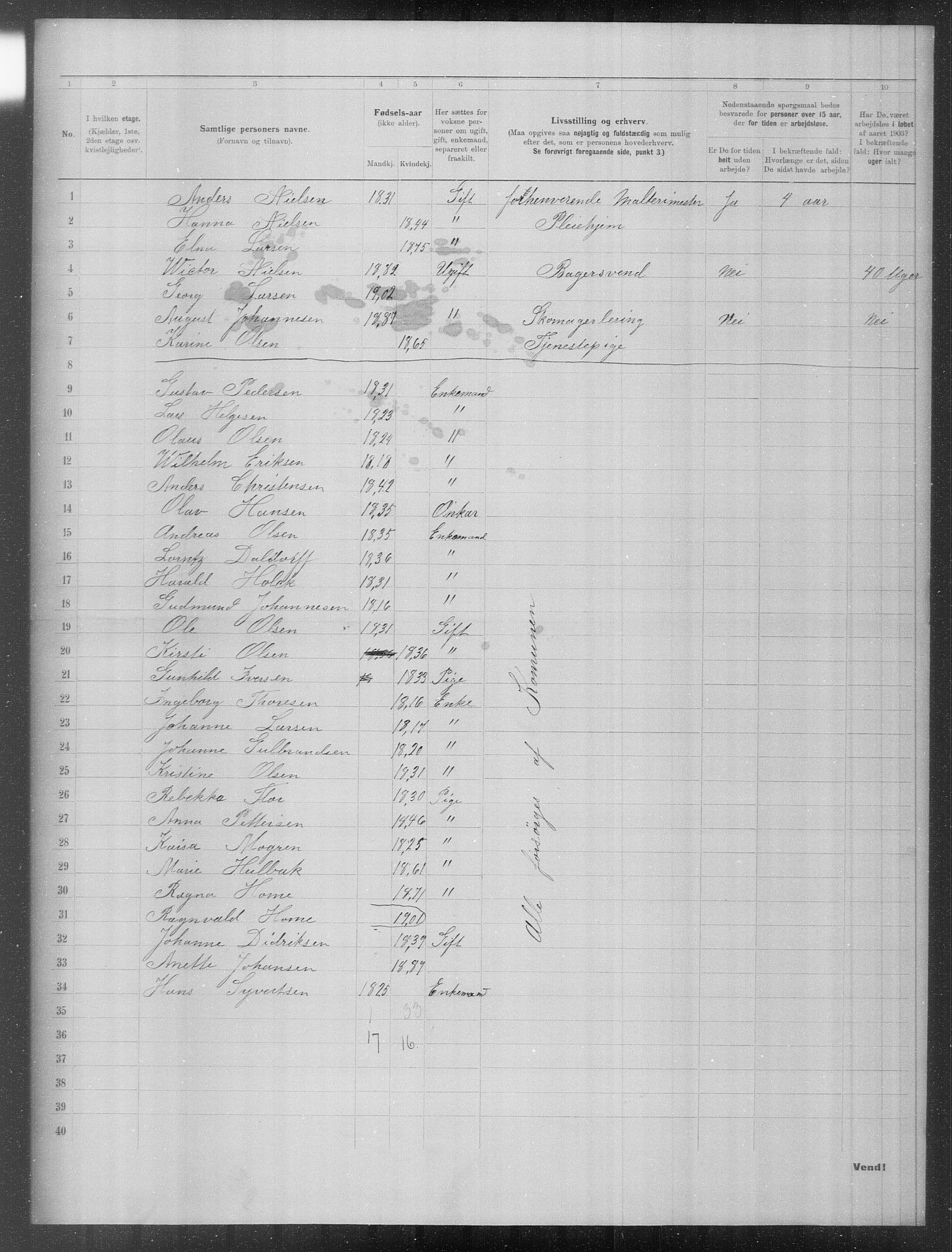 OBA, Municipal Census 1903 for Kristiania, 1903, p. 17289