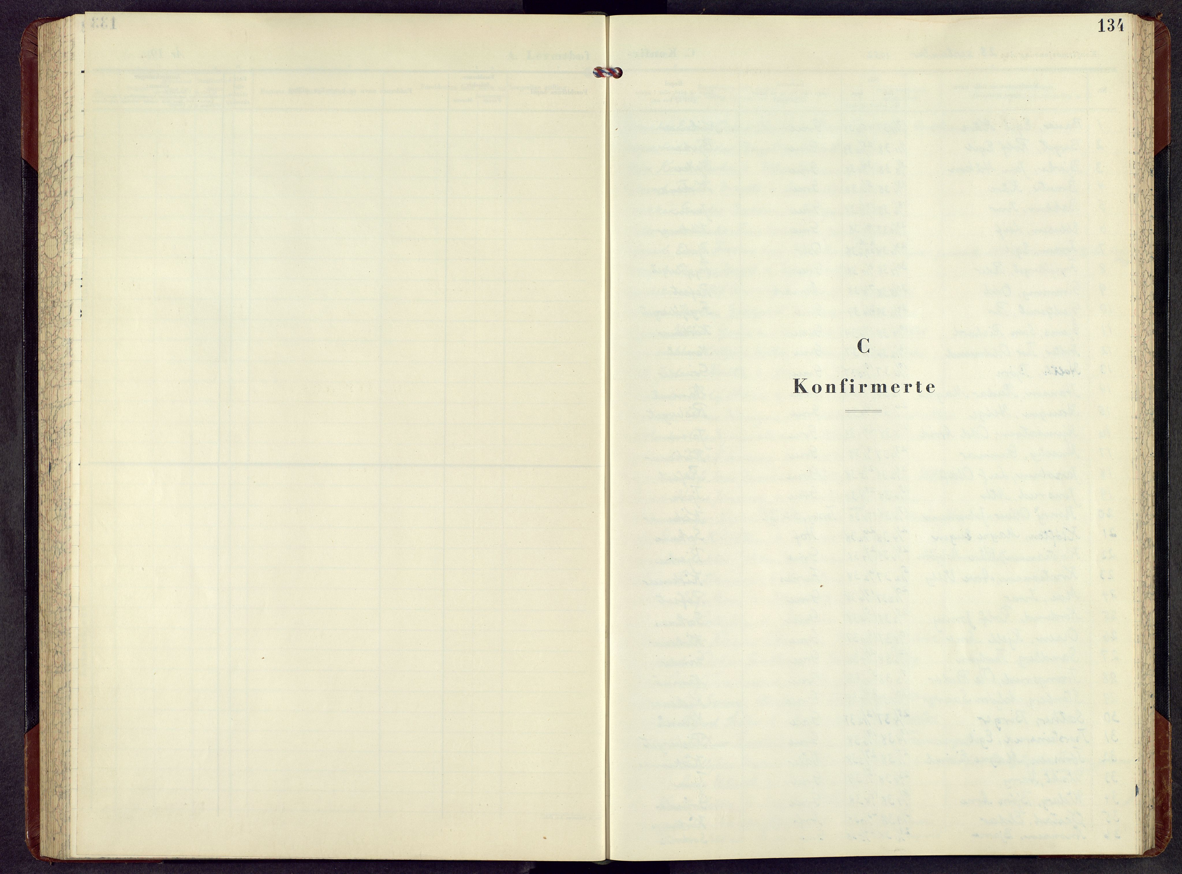 Grue prestekontor, SAH/PREST-036/H/Ha/Hab/L0011: Parish register (copy) no. 11, 1951-1964, p. 133b-134a