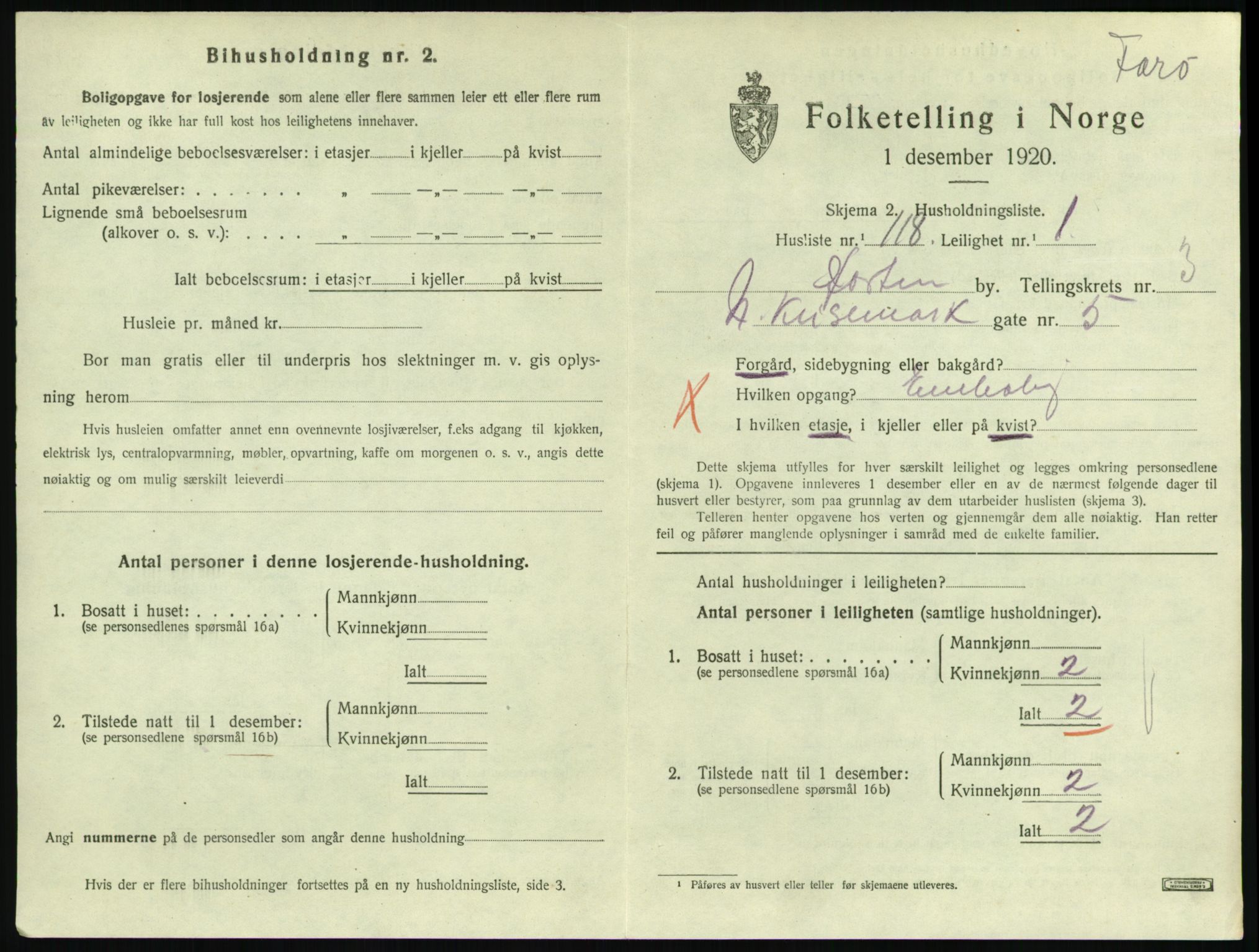 SAKO, 1920 census for Horten, 1920, p. 4527