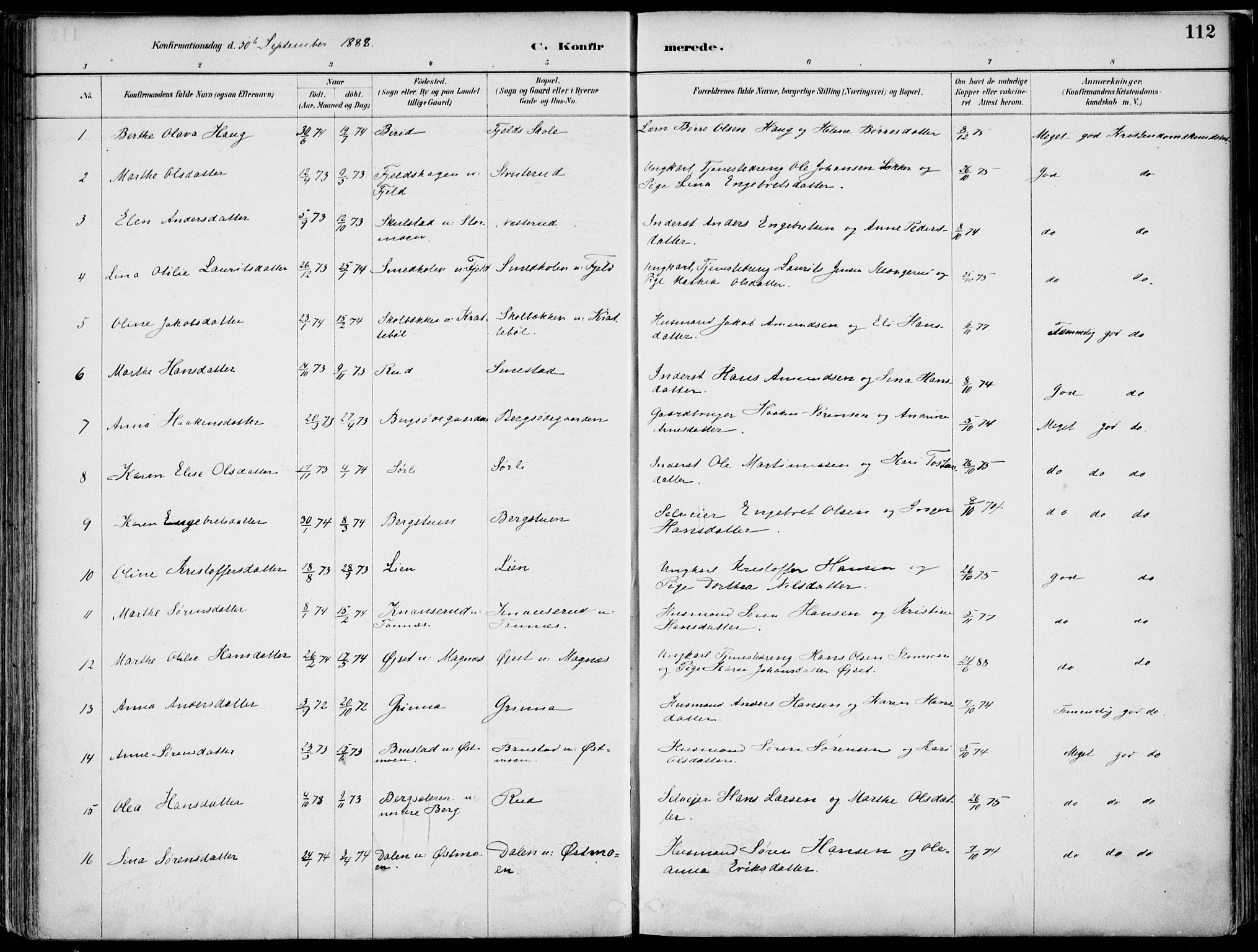 Nord-Odal prestekontor, SAH/PREST-032/H/Ha/Haa/L0008: Parish register (official) no. 8, 1886-1901, p. 112