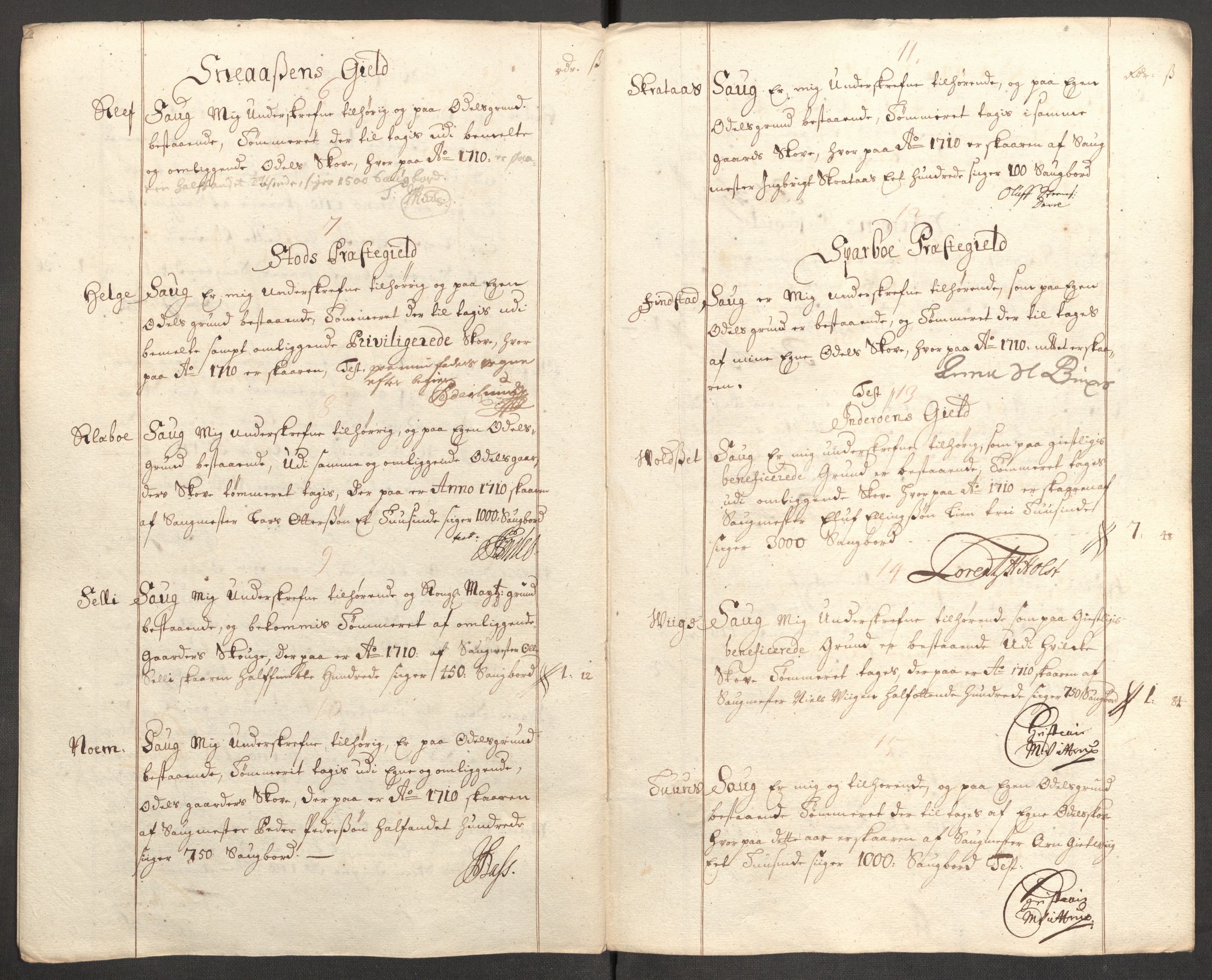 Rentekammeret inntil 1814, Reviderte regnskaper, Fogderegnskap, RA/EA-4092/R63/L4318: Fogderegnskap Inderøy, 1710, p. 131