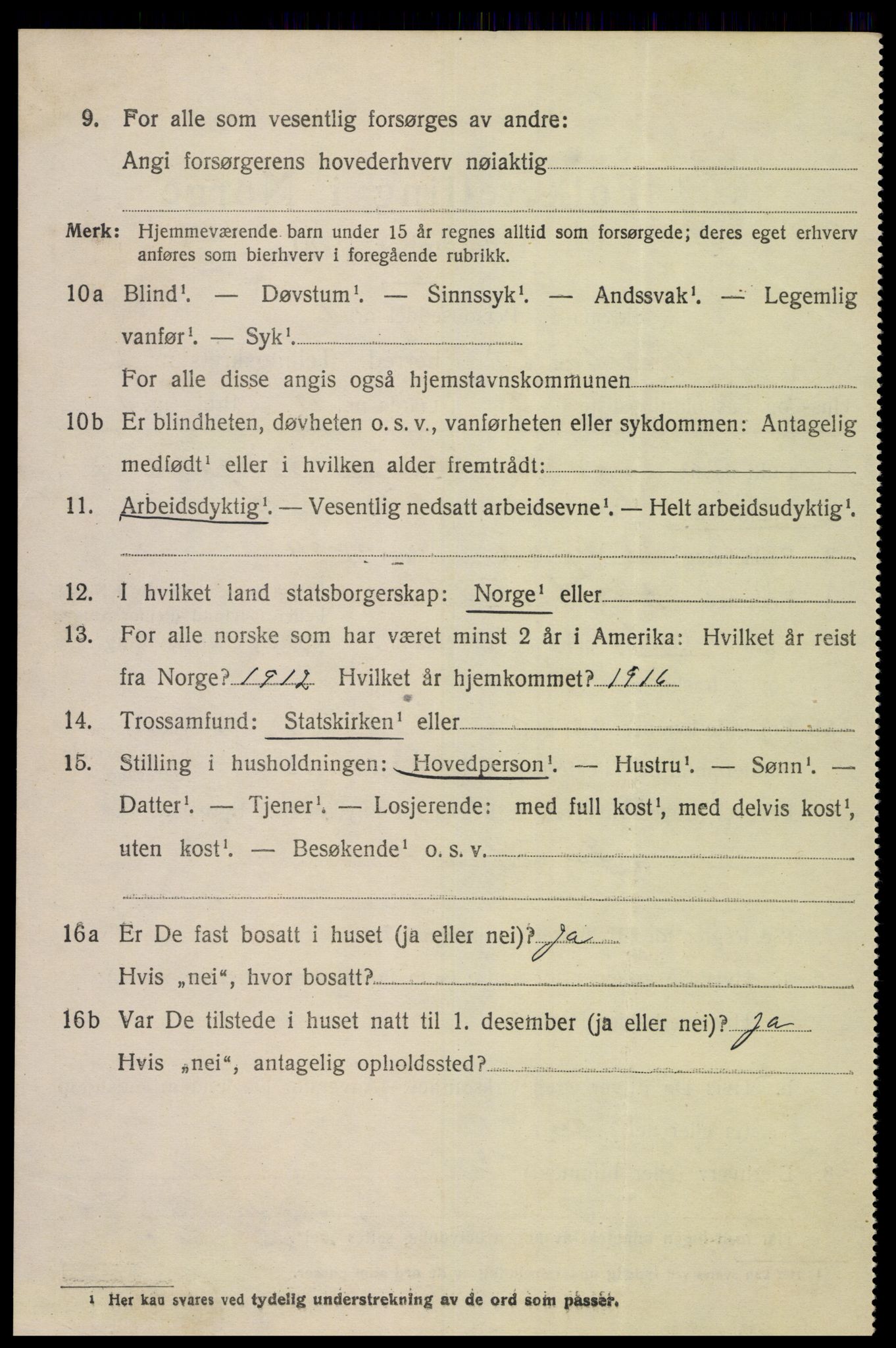 SAK, 1920 census for Hægebostad, 1920, p. 862