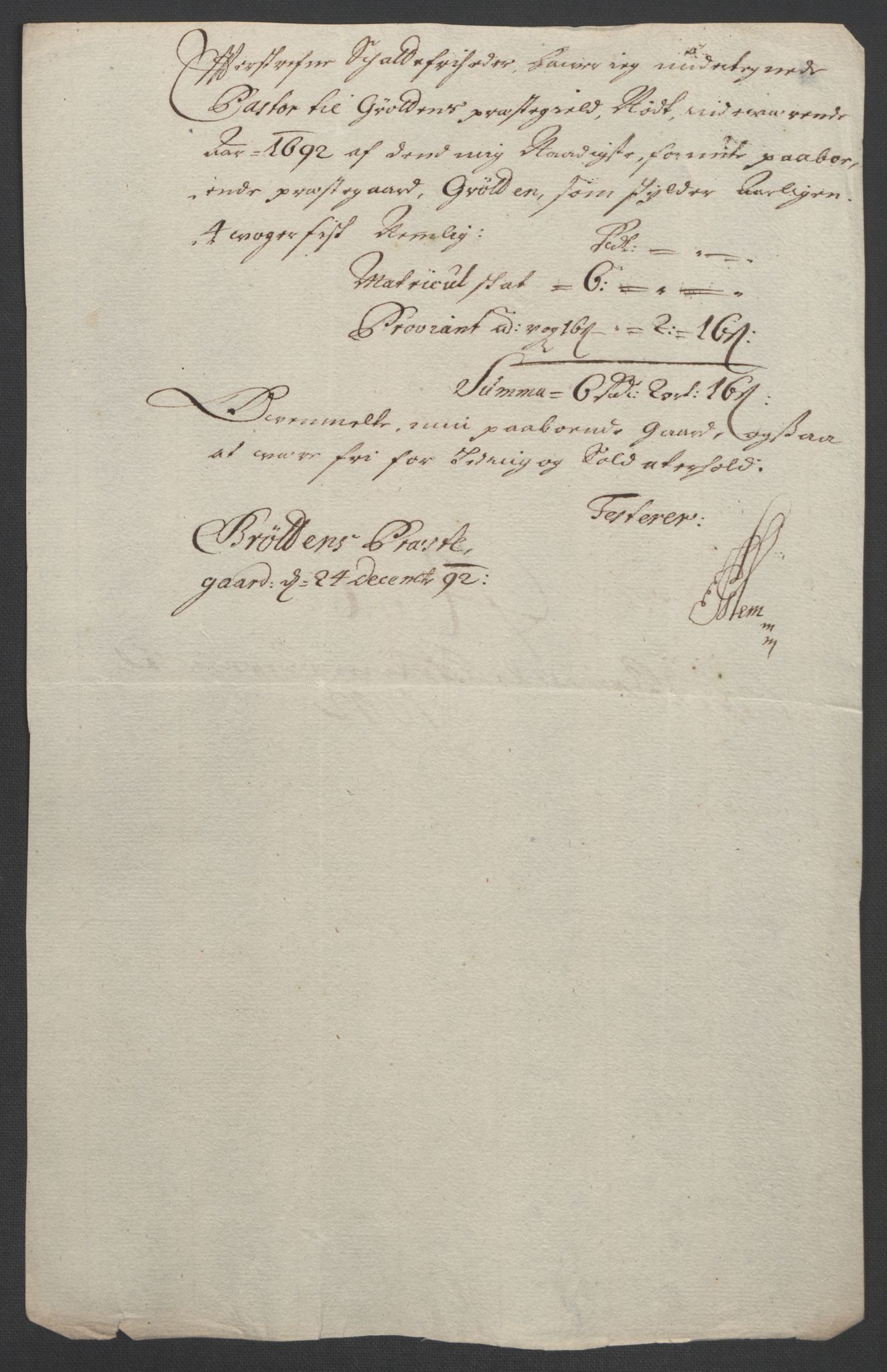 Rentekammeret inntil 1814, Reviderte regnskaper, Fogderegnskap, AV/RA-EA-4092/R55/L3650: Fogderegnskap Romsdal, 1692, p. 187