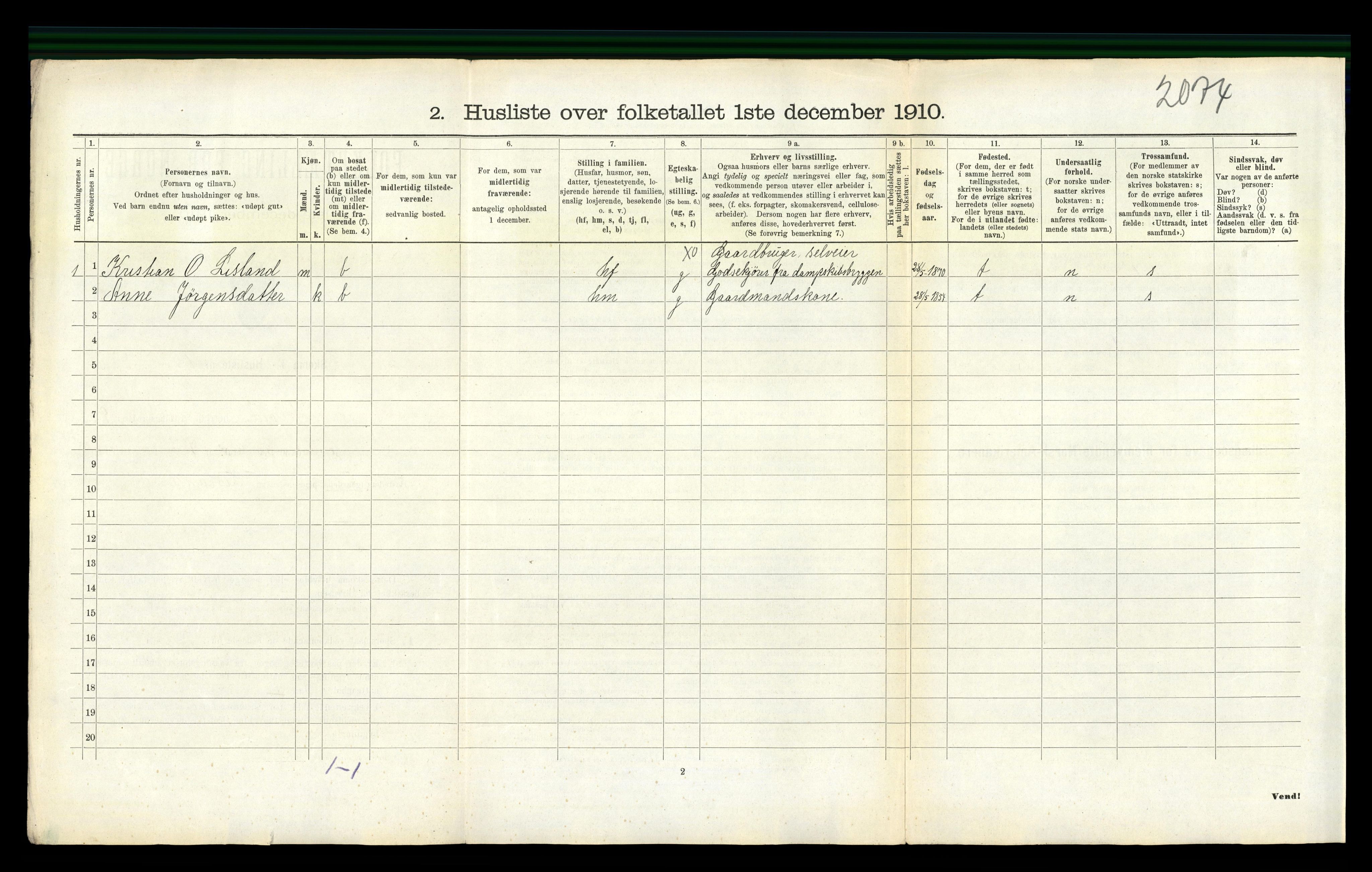 RA, 1910 census for Seljord, 1910, p. 828