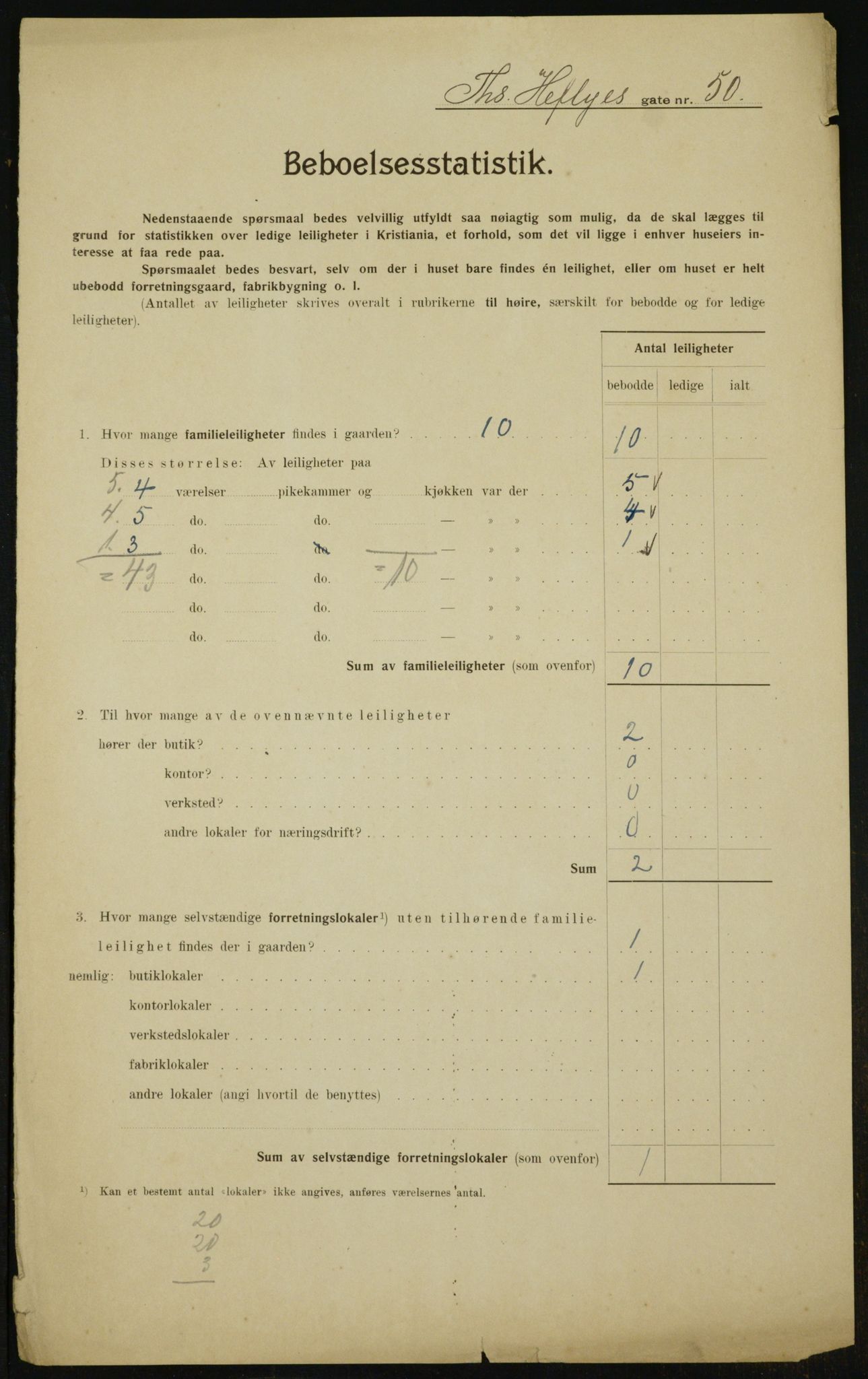 OBA, Municipal Census 1910 for Kristiania, 1910, p. 103654