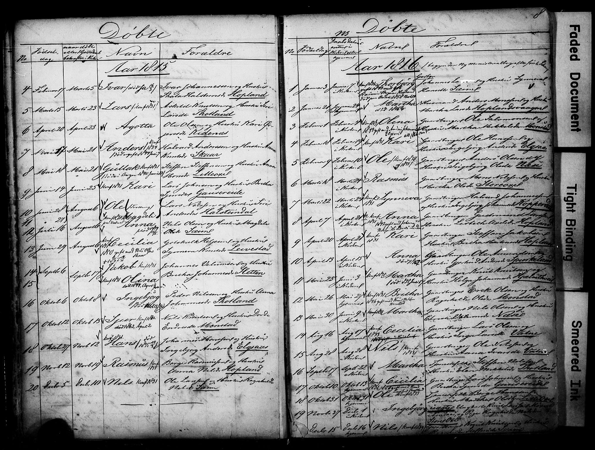 Alversund Sokneprestembete, SAB/A-73901/H/Ha/Hab: Parish register (copy) no. D 1, 1800-1870, p. 8