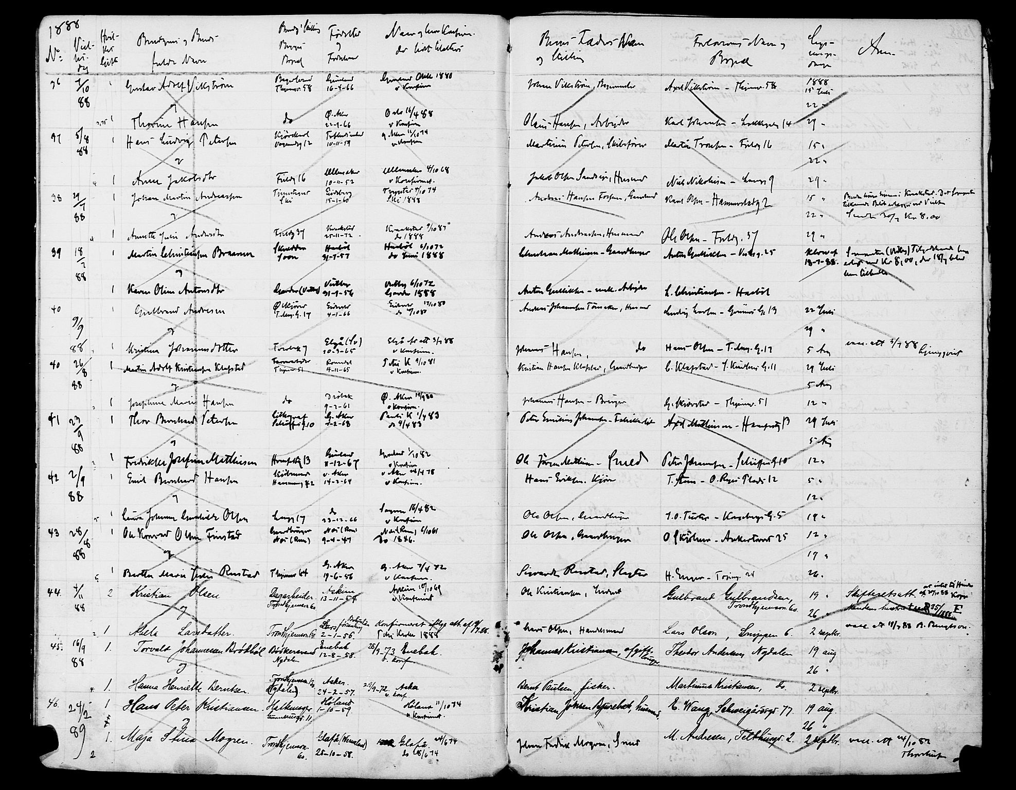 Petrus prestekontor Kirkebøker, SAO/A-10872/H/Ha/L0001: Banns register no. 1, 1888-1895