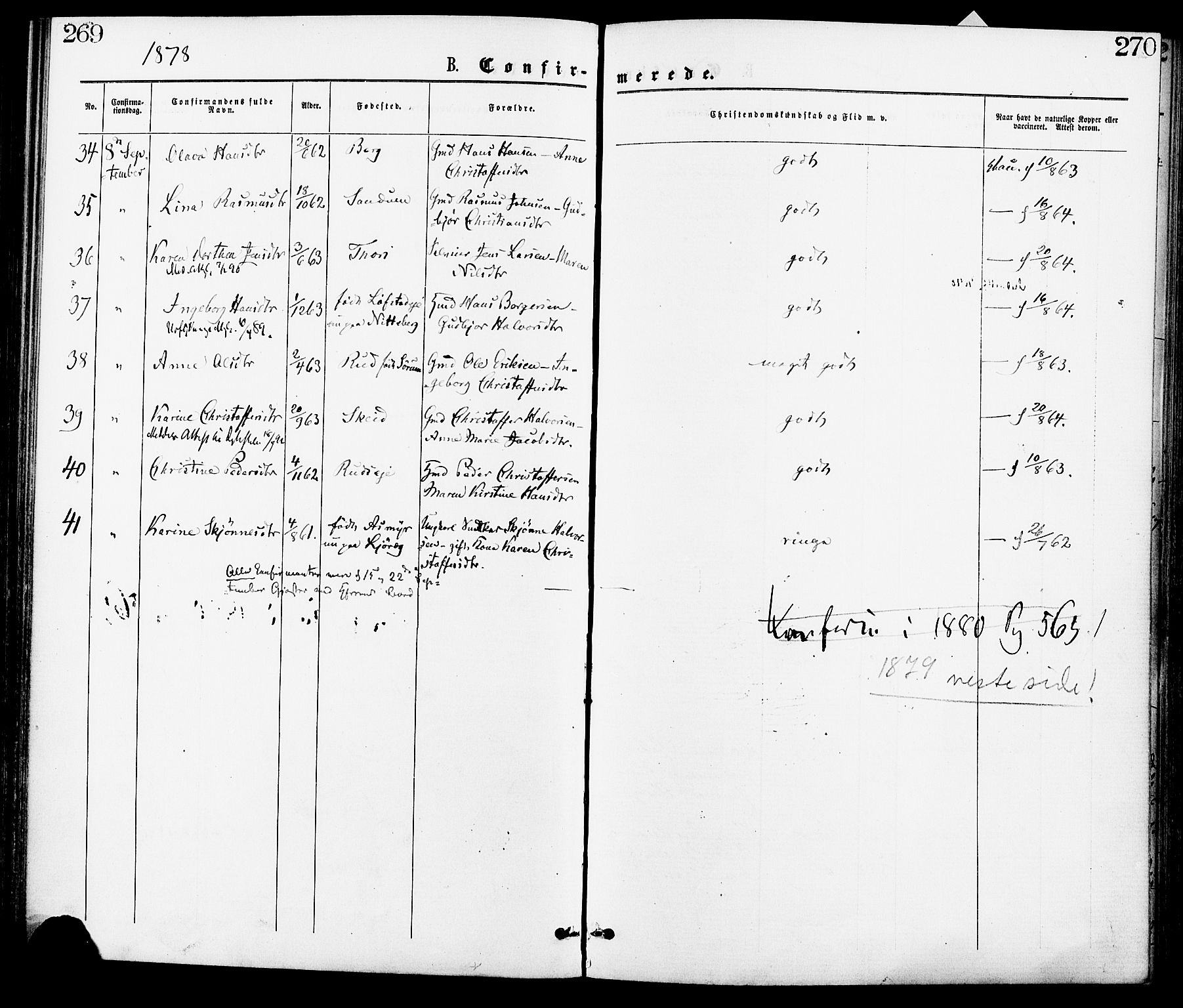 Gjerdrum prestekontor Kirkebøker, AV/SAO-A-10412b/F/Fa/L0008: Parish register (official) no. I 8, 1867-1880, p. 269-270