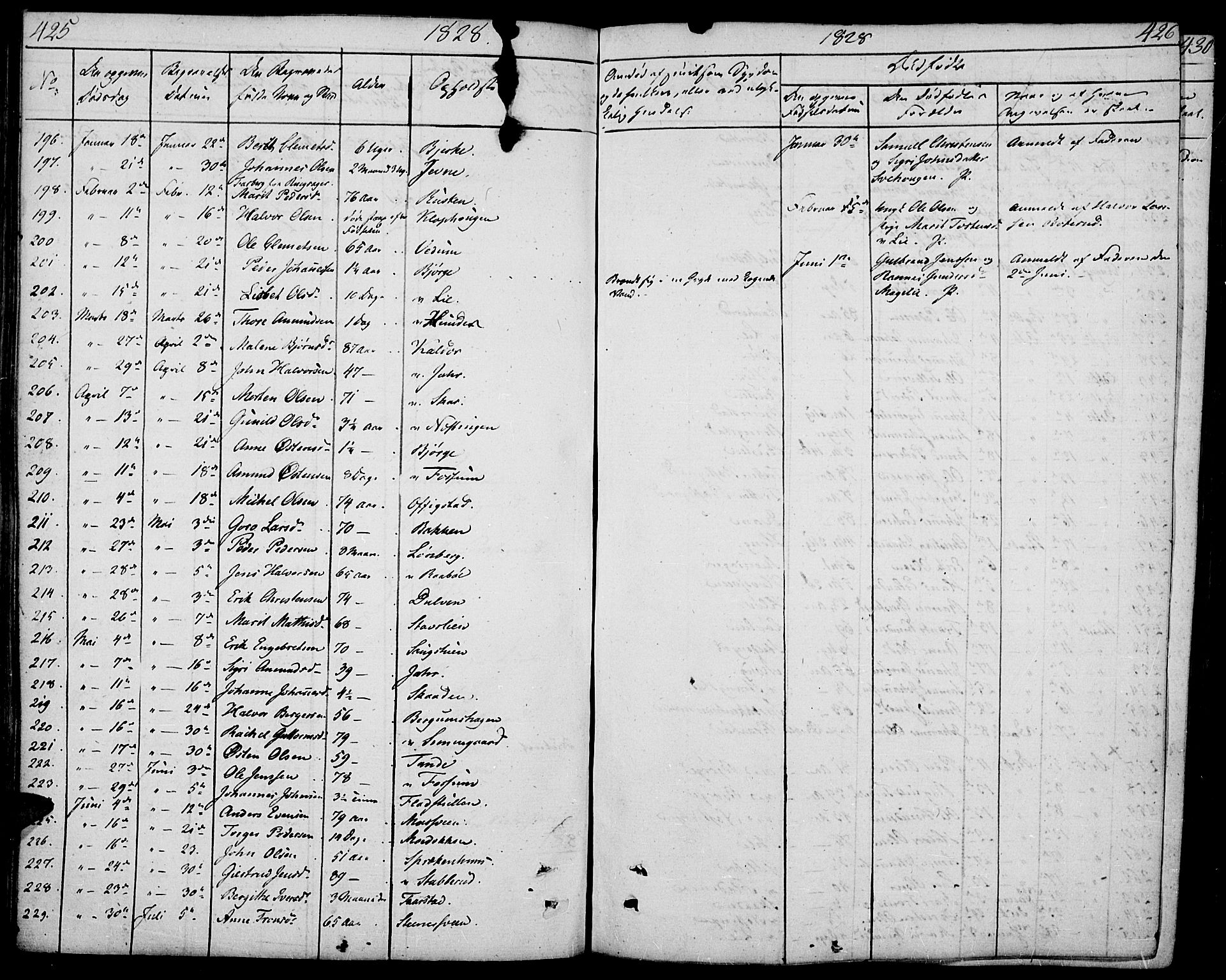 Øyer prestekontor, SAH/PREST-084/H/Ha/Haa/L0004: Parish register (official) no. 4, 1824-1841, p. 425-426