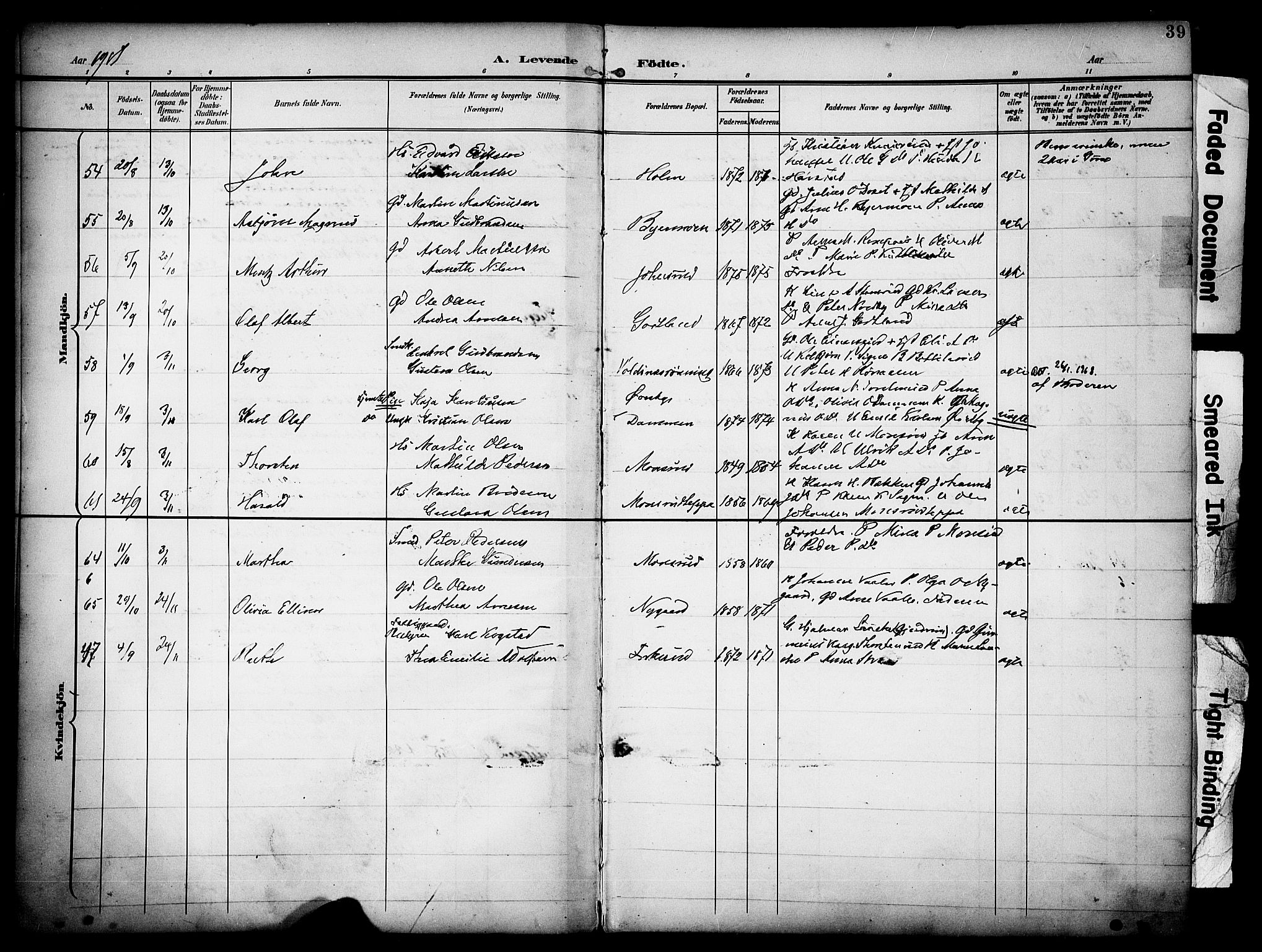 Grue prestekontor, SAH/PREST-036/H/Ha/Haa/L0013: Parish register (official) no. 13, 1898-1910, p. 39