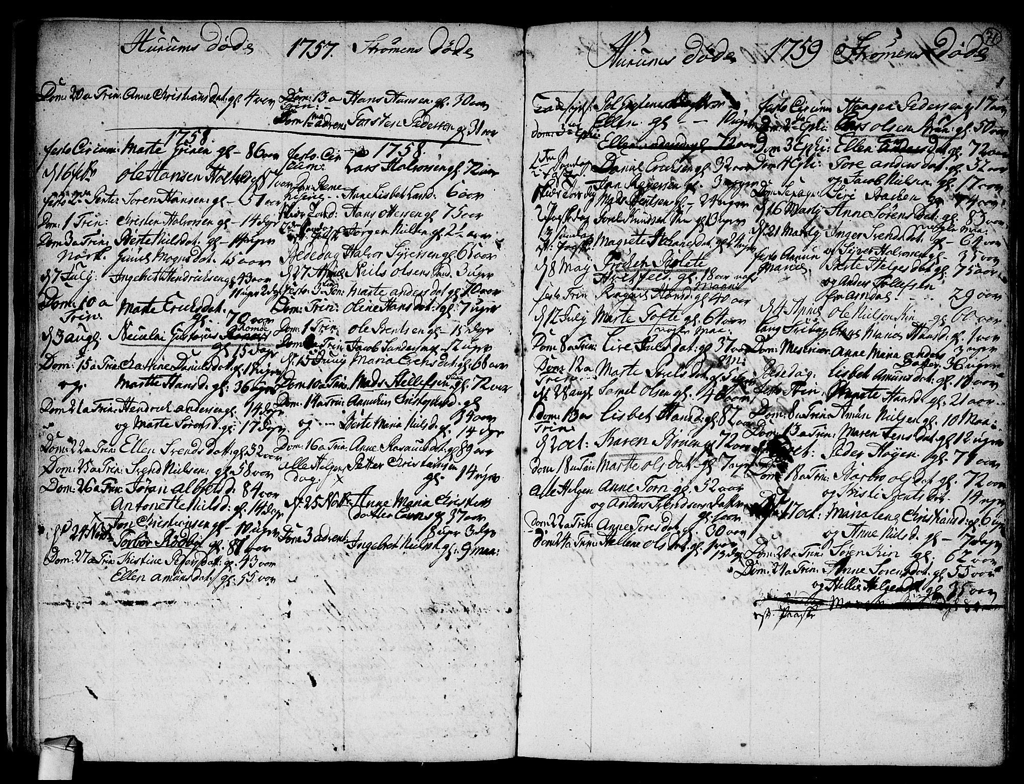 Hurum kirkebøker, SAKO/A-229/F/Fa/L0006: Parish register (official) no. 6, 1756-1770, p. 71