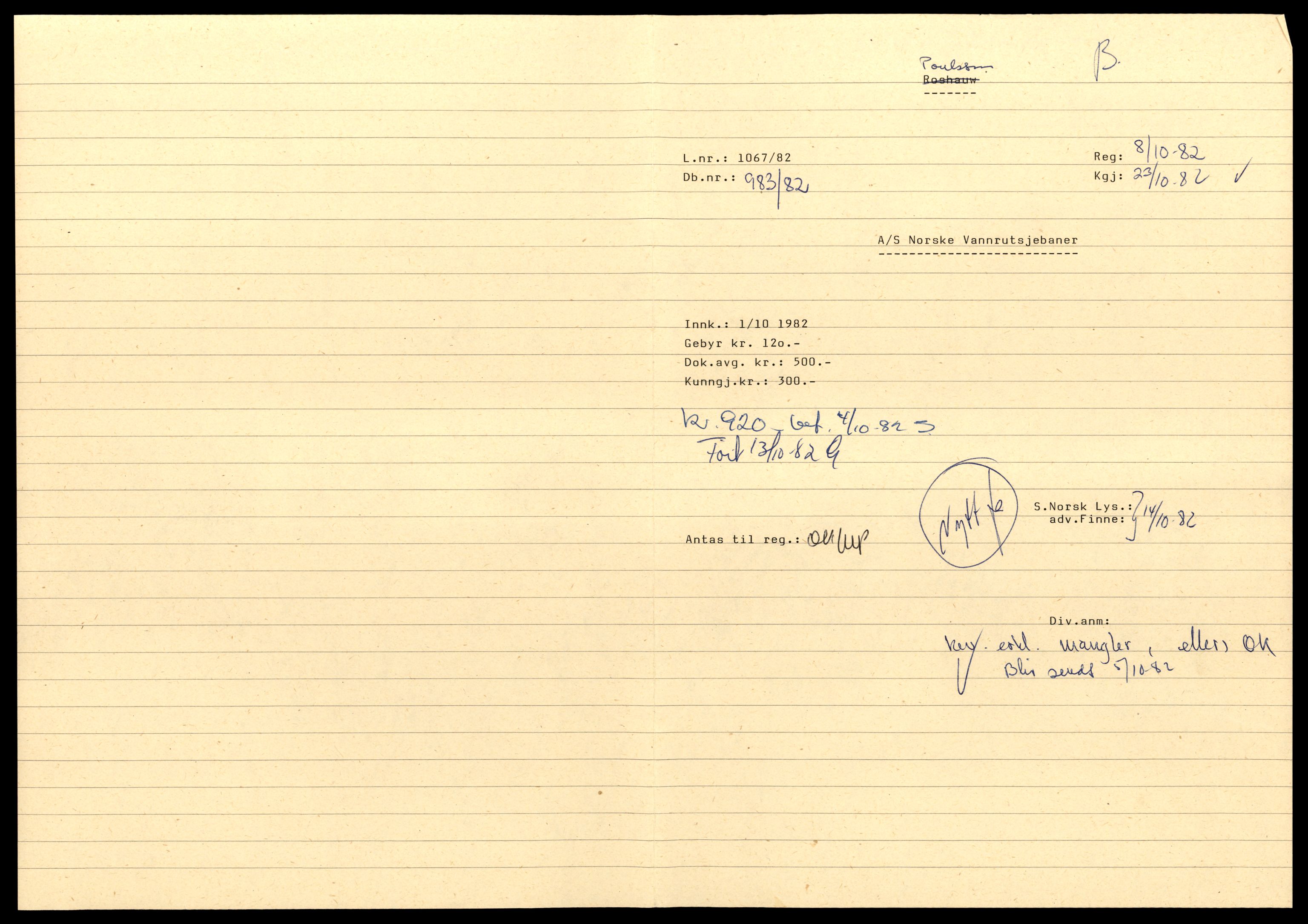 Asker og Bærum tingrett, AV/SAT-A-10379/K/Kb/Kbb/L0121: Aksjeselskap og andelslag i Bærum, Norske V - Norsk M, 1944-1989, p. 1