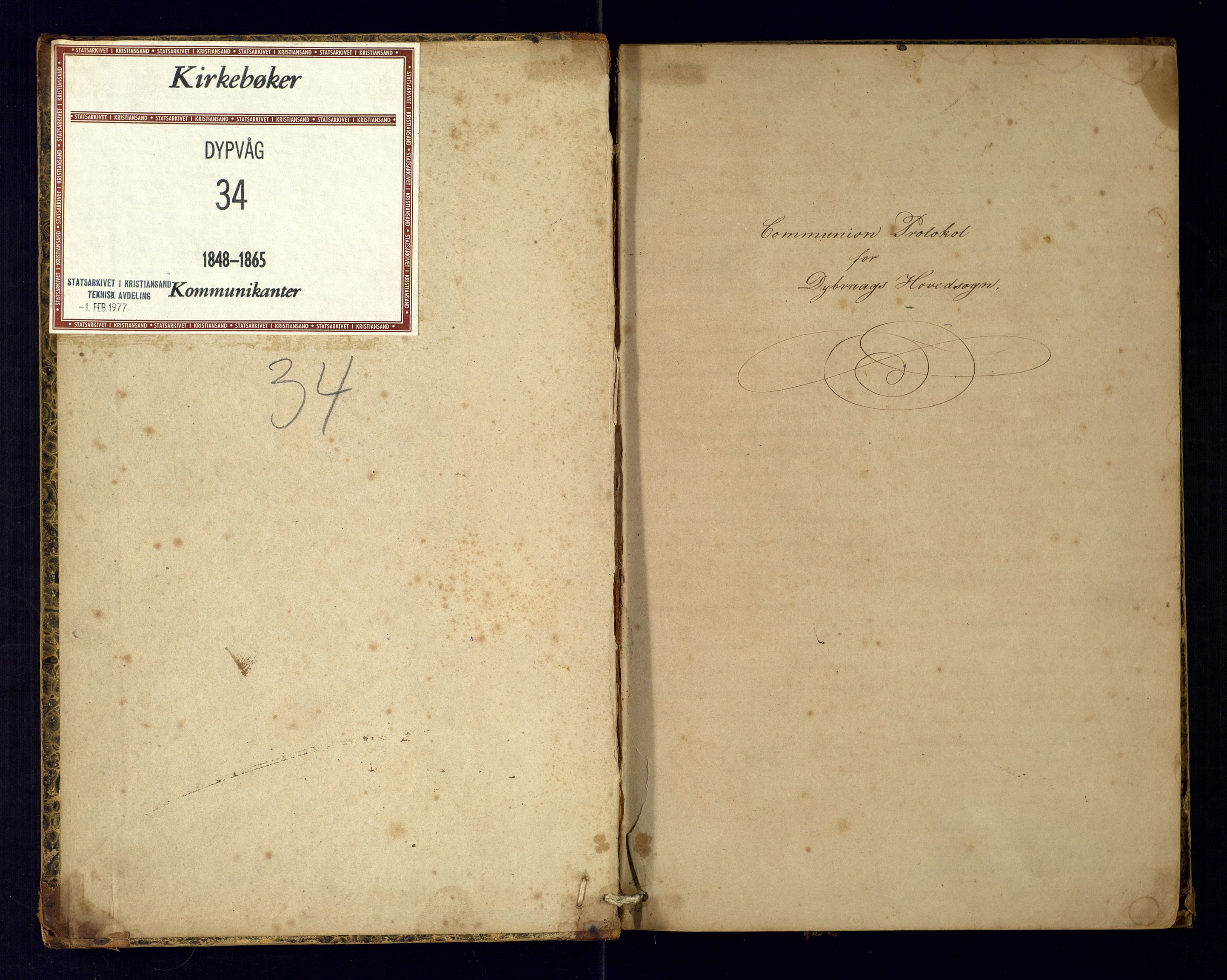 Dypvåg sokneprestkontor, AV/SAK-1111-0007/F/Fc/Fca/L0003: Communicants register no. C-3, 1848-1865