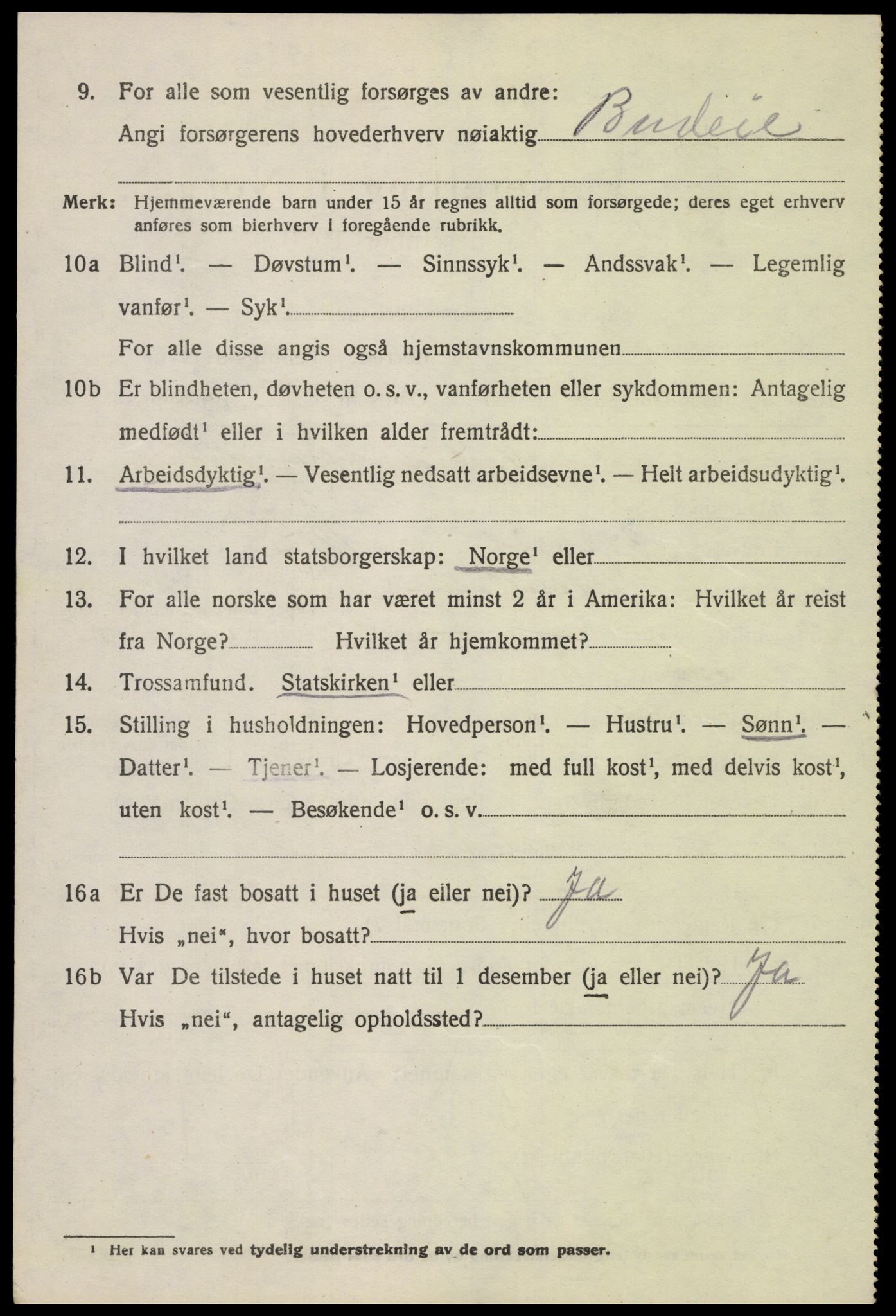 SAH, 1920 census for Sør-Fron, 1920, p. 1890