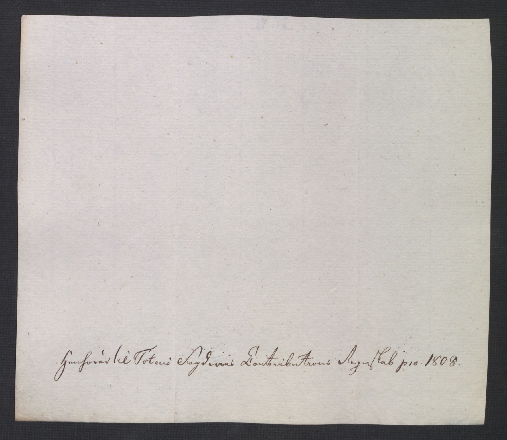 Rentekammeret inntil 1814, Reviderte regnskaper, Fogderegnskap, AV/RA-EA-4092/R19/L1396: Fogderegnskap Toten, Hadeland og Vardal, 1808, p. 488